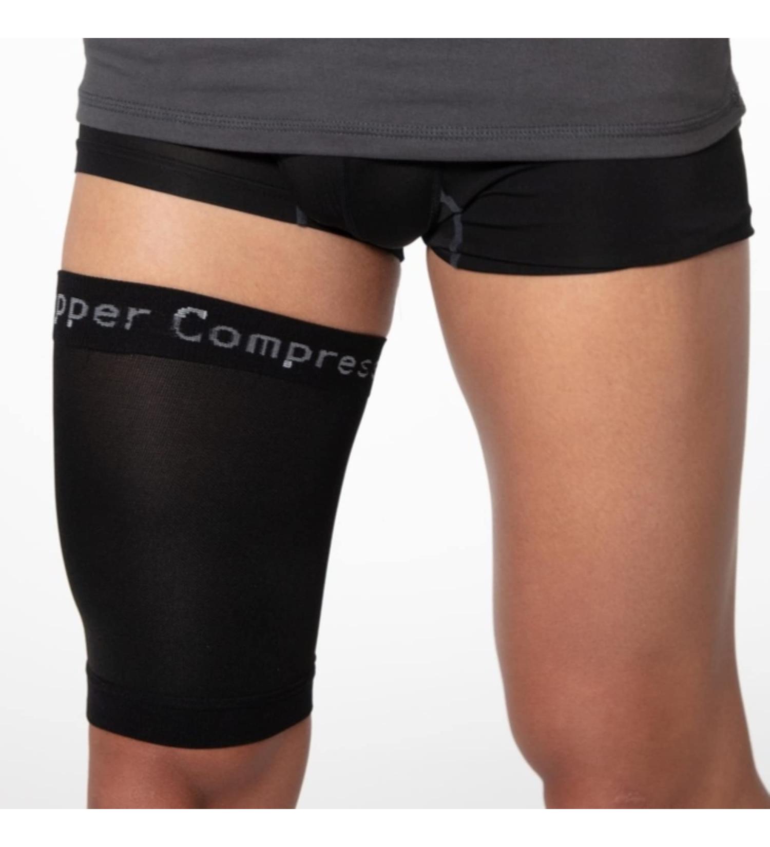 Copper Compression Hamstring Support Sleeve - Anti-Slip Thigh Support for Muscle Sprains & Recovery - Large - Buy Online on GoSupps.com