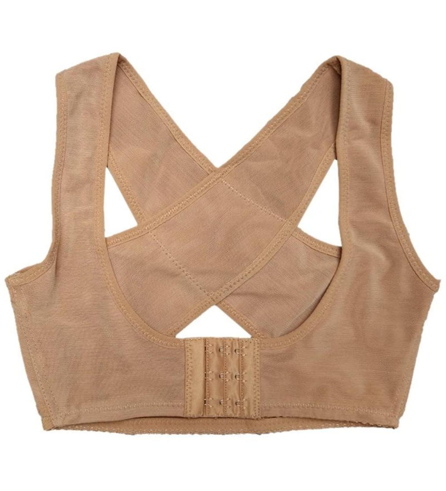 YMGSCC Women Chest Posture Corrector Belt Body Shaper Corset Vest Back Shoulder Support Brace Correction(Nude L) Large Nude - Buy Online on GoSupps.com