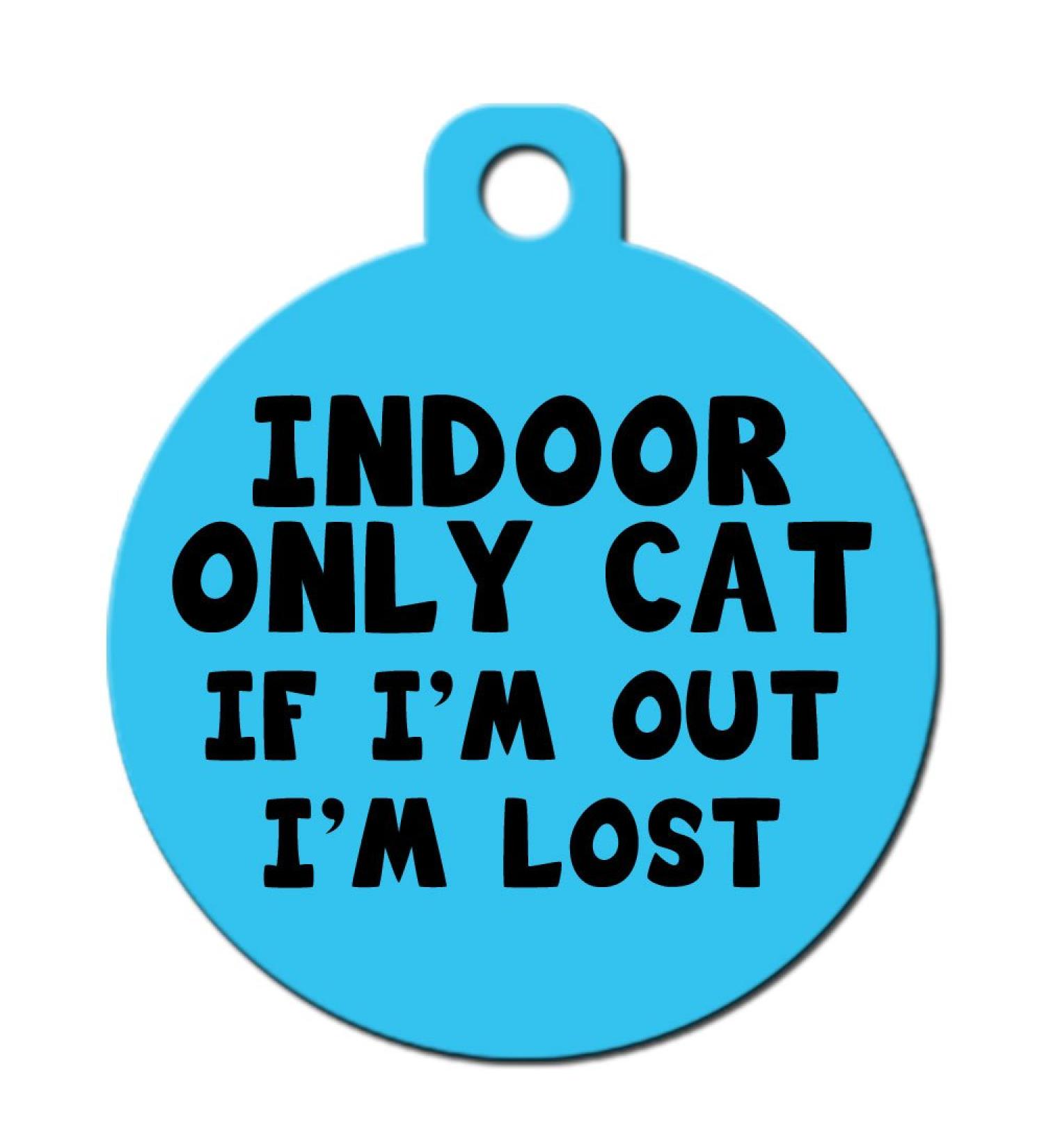 Cat Custom Pet ID Tag - Personalized, Indoor Cat Safety Tag with Contact Info - 'If I'm Out I'm Lost - Buy Online on GoSupps.com