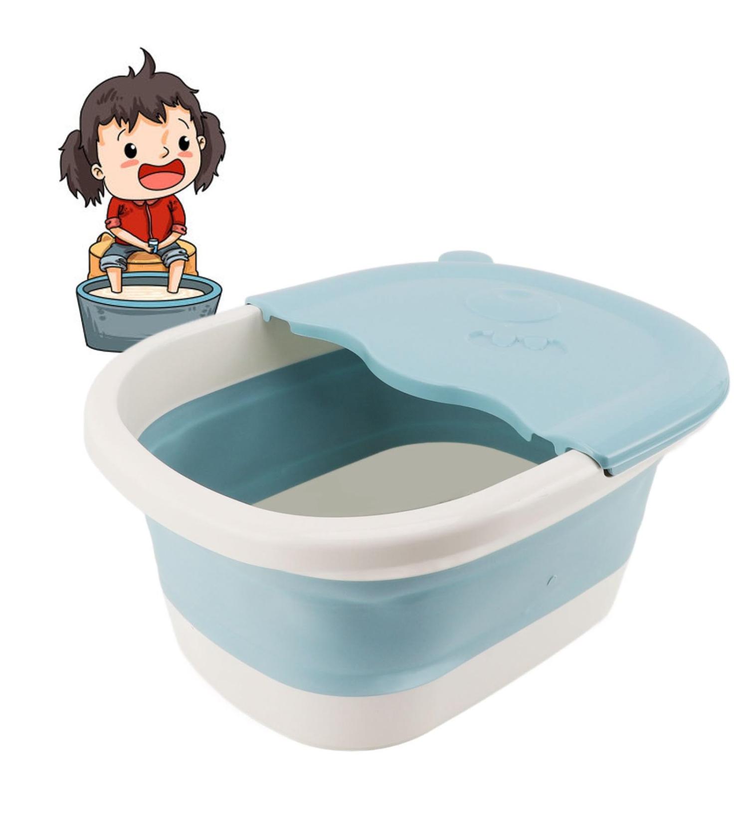 Jeanoko 1pcs Bassin de Bain Pied Pliable pour Les Pieds de Trempage Baignoire de Trempage Pliable avec des Points D'acup Concerts et Poign es de Massage Spa Pied Portable Bleu - Buy Online on GoSupps.com