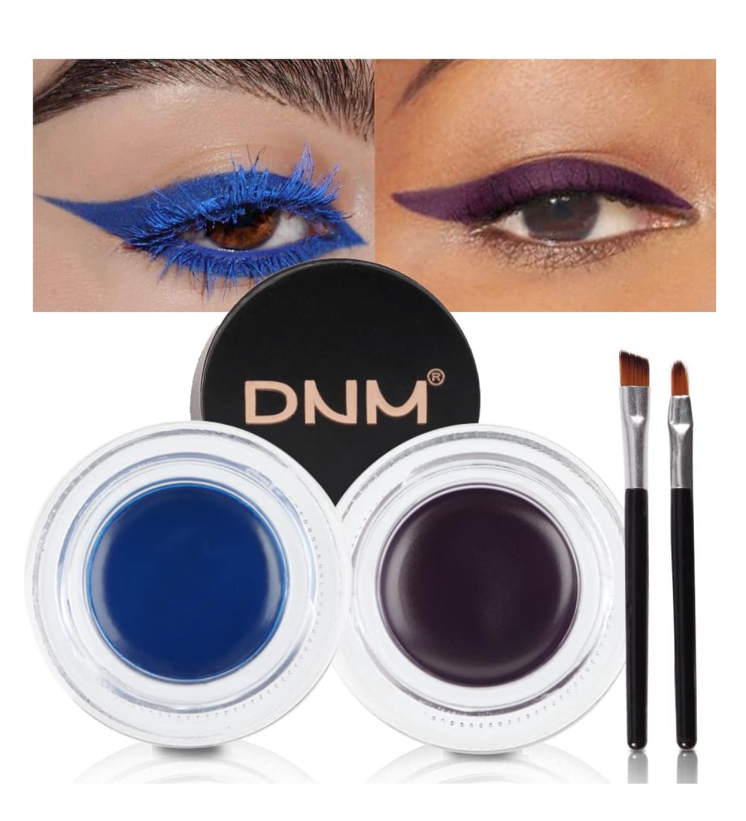 Evpct 2 in 1 Blue and Purple Gel Eyeliner Eyebrow Cream Pomade Set - Waterproof, Smudge Proof, Long Lasting - 0.21 Ounce (Pack of 1) - Buy Online on GoSupps.com
