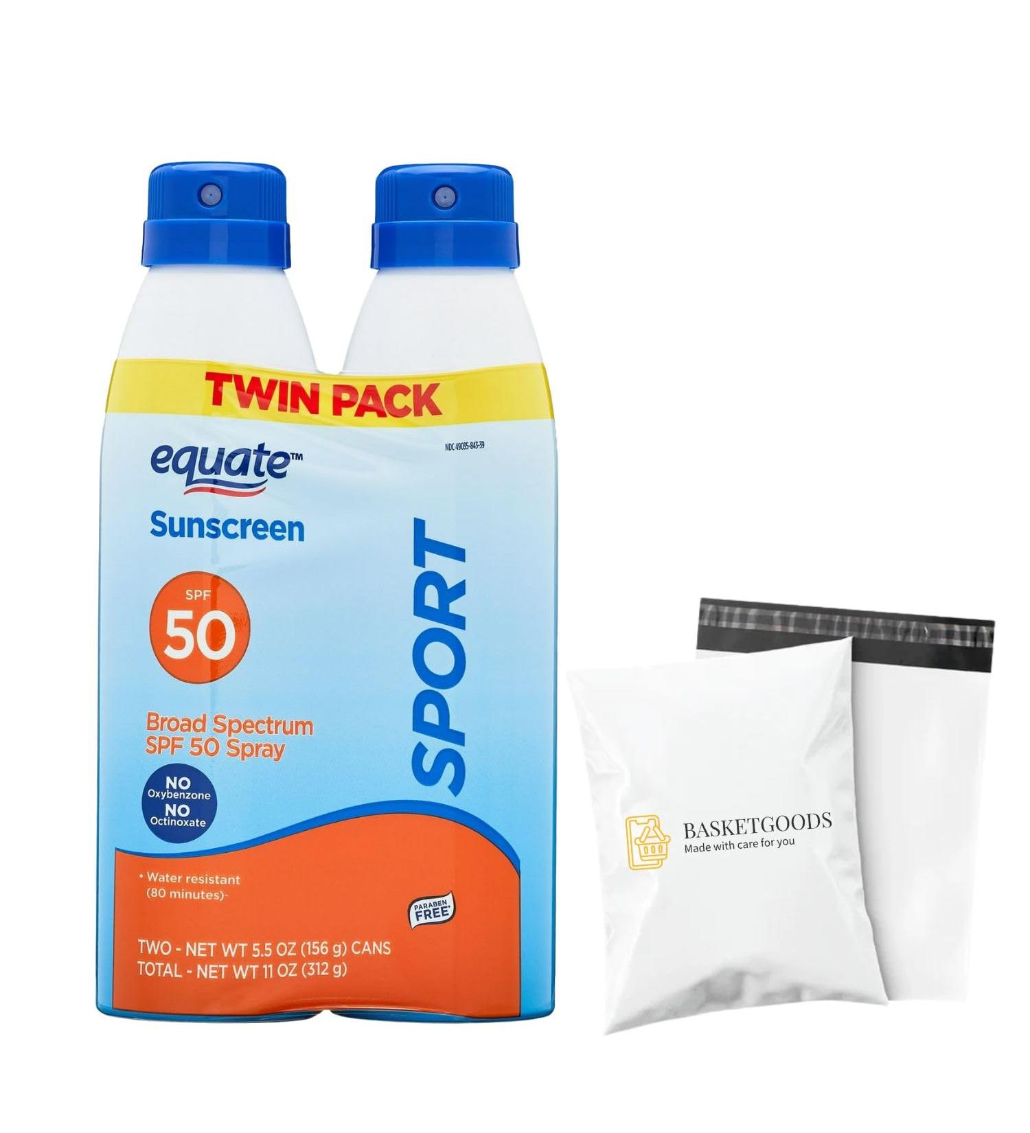 Equate Sunscreen SPF 50- Sport Broad Spectrum Spray (pack of 2) Set By Basket Goods - Buy Online on GoSupps.com