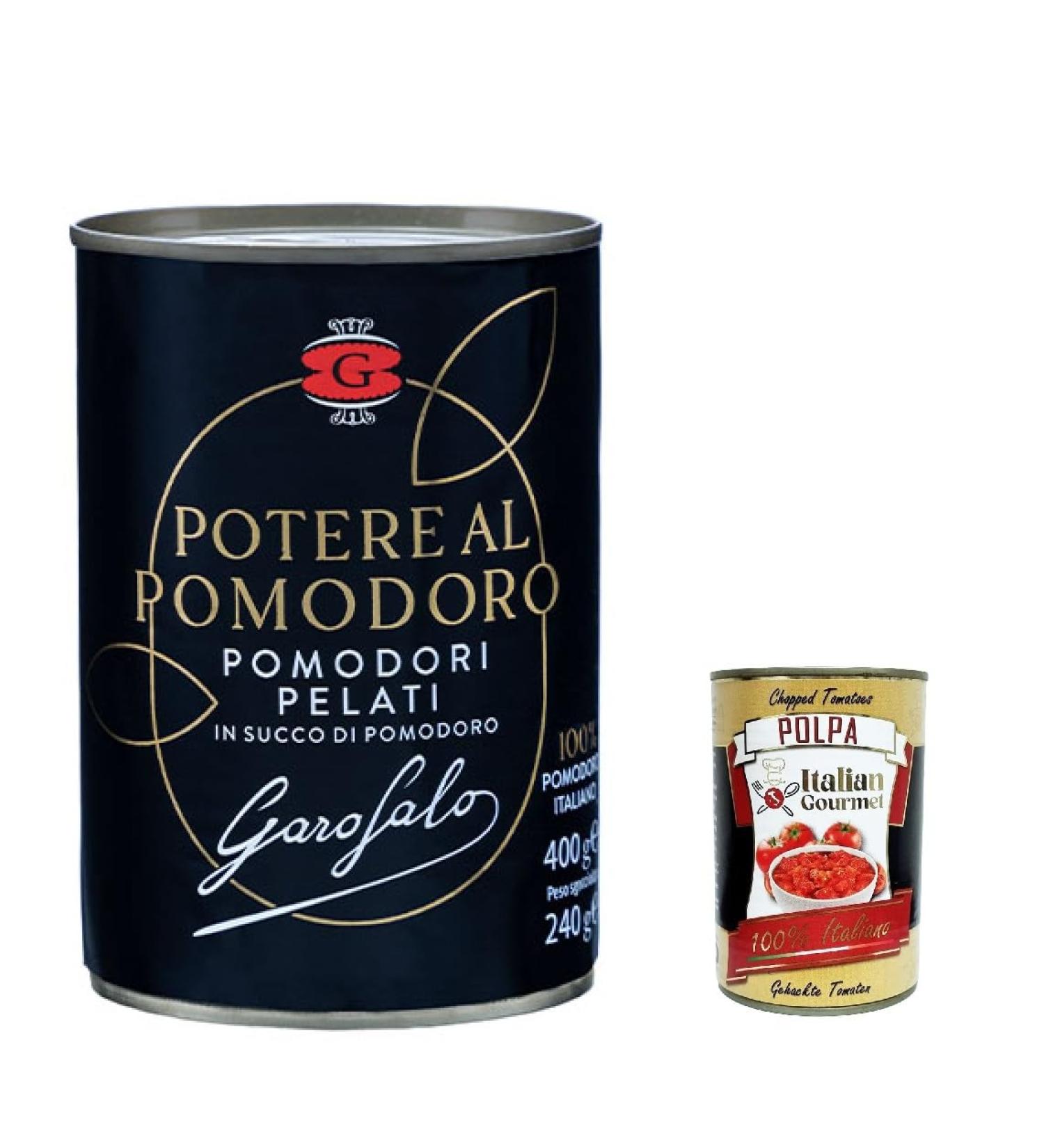  Italian Gourmet E.R. Garofalo Peeled Tomatoes in Tomato Juice - Tomates pel es - 100% Tomates Italiennes - 400g - Tomato Sauce + Italian Gourmet Pulp 400g - Buy Online on GoSupps.com