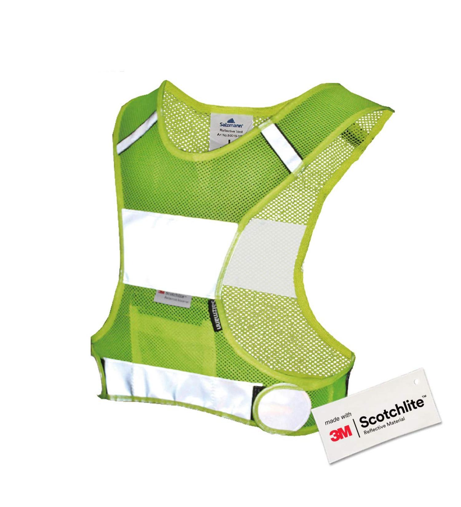 Salzmann 3M Reflective Running Vest | Breathable Mesh Sports Gear - 3M Scotchlite M Yellow - Buy Online on GoSupps.com