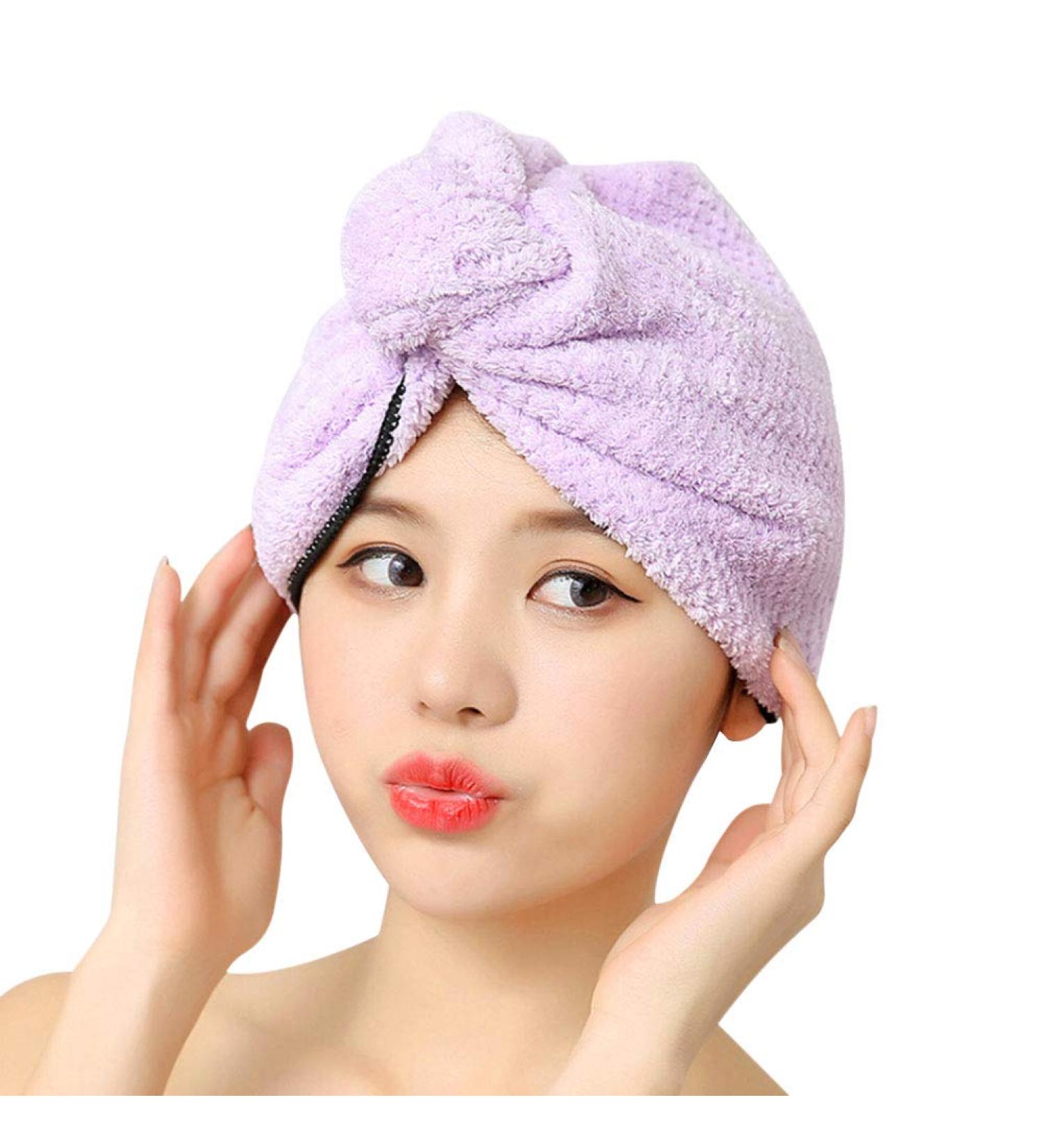 Qchomeee Coral Fleece Hair Dryer Cap | Soft Absorbent Turban for Quick Hair Drying - Ultimate Shower Towel - Buy Online on GoSupps.com