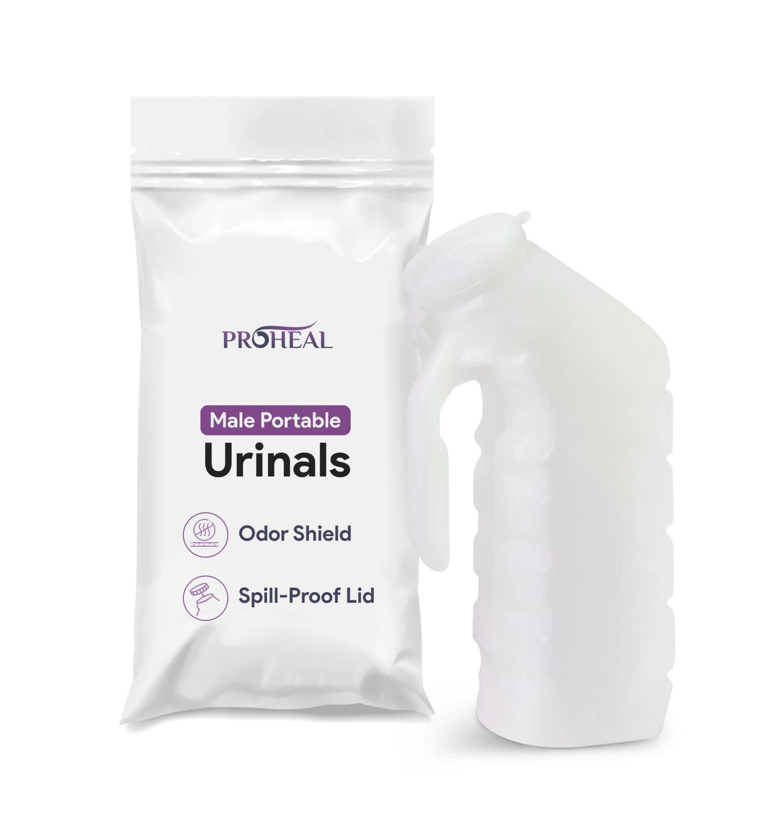 Portable Urinal for Men - Spill-Proof 32 oz. Travel Pee Bottle with Tight Seal Lid - Versatile Male Urine Bottle - 1 Pack - Buy Online on GoSupps.com