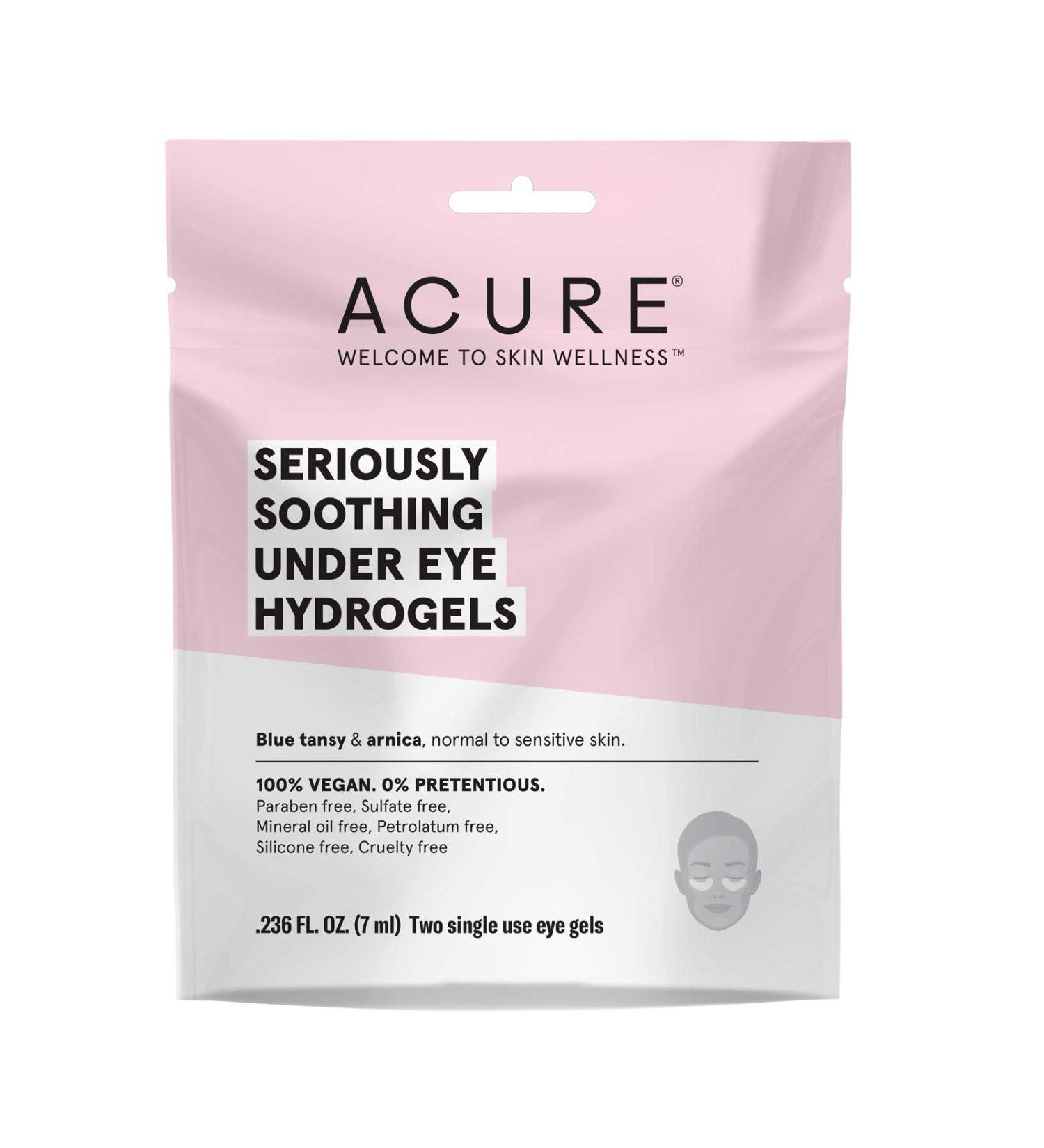ACURE Seriously Soothing Under Eye Hydrogels - Vegan, Blue Tansy & Arnica, Minimize Dark Circles - 12 Count - Buy Online on GoSupps.com
