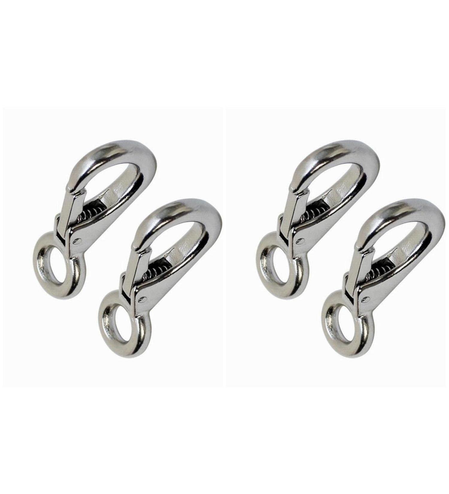 Stainless Steel 316 Mini Fixed Spring Snap Leash Hook with Quick Release - Marine Boat Rigging Hardware (83mm) - Buy Online on GoSupps.com