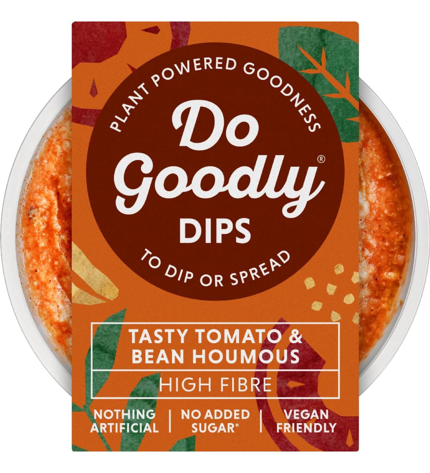 DO GOODLY DIPS TASTY TOMATO & BEAN HOUMOUS 150G - 6 Pack