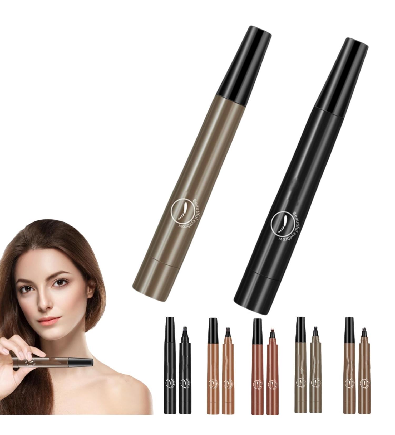 Cohbskj Glowly Secret Eyebrow Pen Unique Quad Eyebrow Pencil Quad Forked Liquid Eyebrow Pencil Long-Lasting Waterproof Microblading Eyebrow Pen (2PCS-F) - Buy Online on GoSupps.com