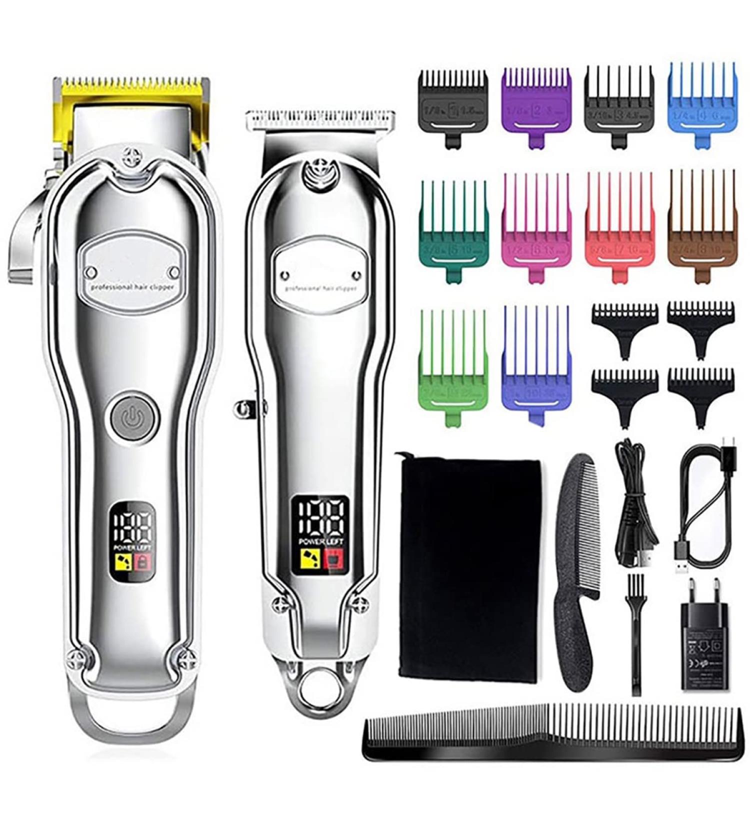 Professional Hair Clippers Kit - Cordless LED Electric Trimmer for Salon & Home Grooming - Washable & Adjustable Haircut Tools - Buy Online on GoSupps.com