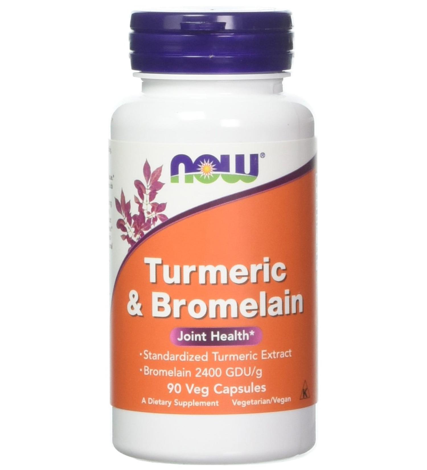 Now Foods Turmeric & Bromelain 90 Vegetable Capsule (2 Pack) - Natural Anti-Inflammatory Supplement - Buy Online on GoSupps.com