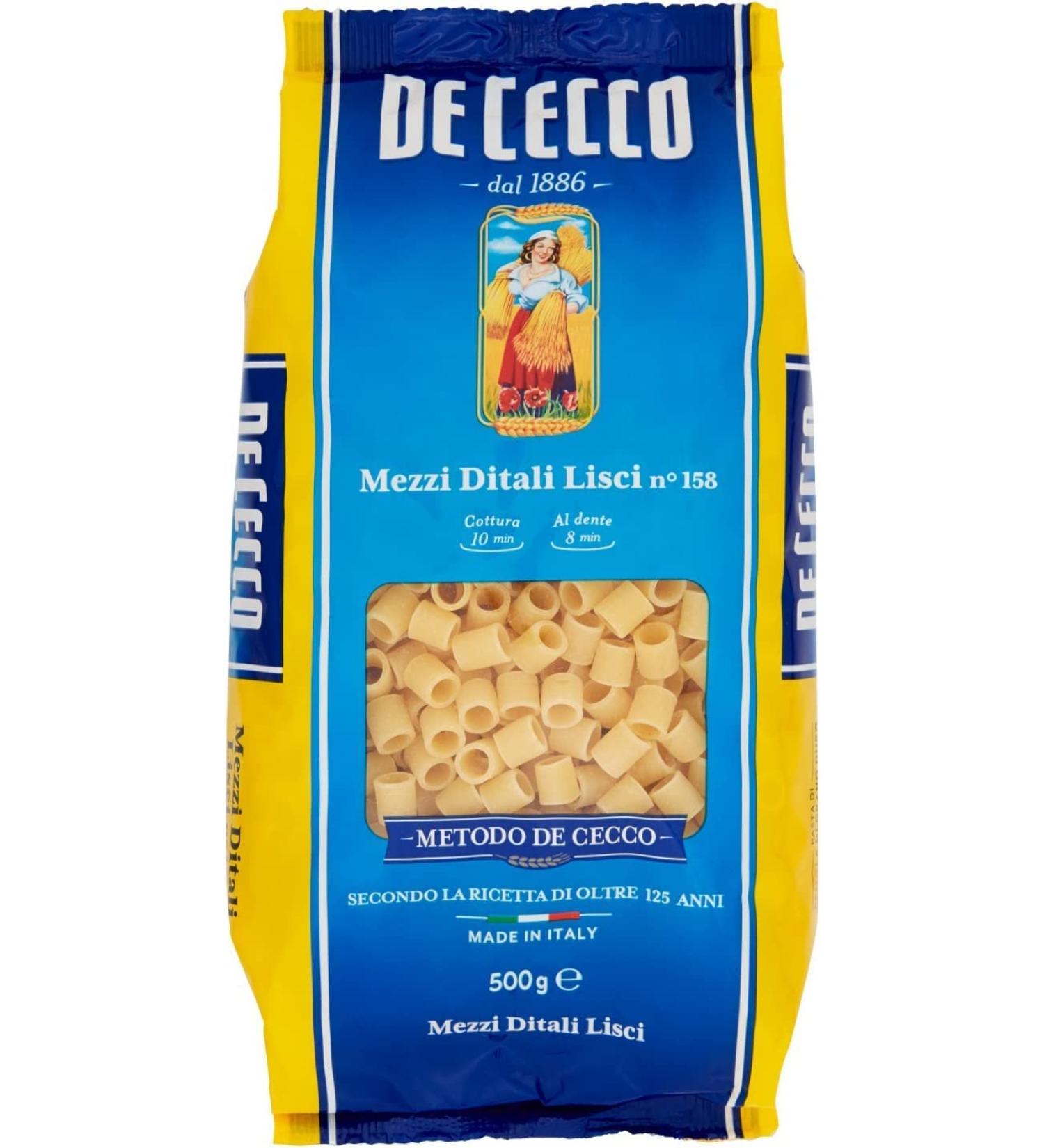 De Cecco 5x Cecco pasta 100 Italiaans Mezzi Ditali Lisci n 158 noedels 500 g short pasta - Buy Online on GoSupps.com