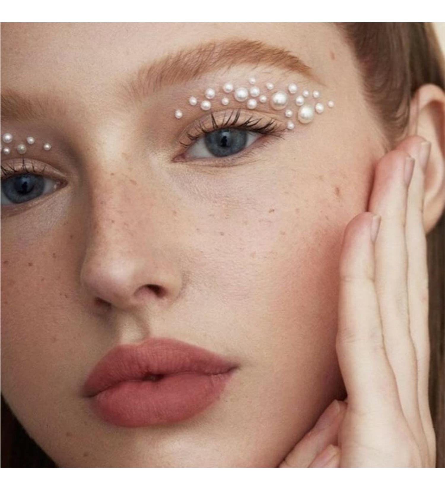 825Pcs Self Adhesive White Pearl Stickers for DIY Crafts & Beauty - Flat Back Gems for Makeup, Nail Art, and Home Decor - Buy Online on GoSupps.com