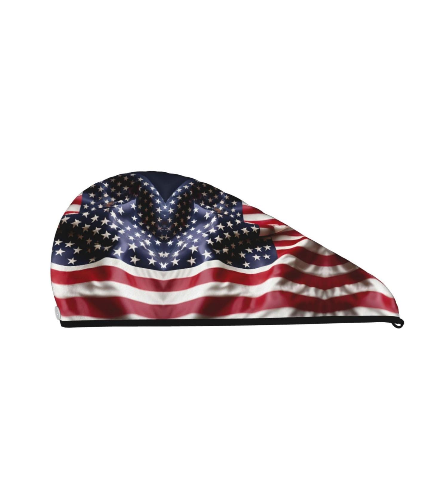 Firefighter American Flag Coral Velvet Hair Cap | Quick-Dry Towel Wrap for Men & Women | Perfect for Travel & Home - Buy Online on GoSupps.com