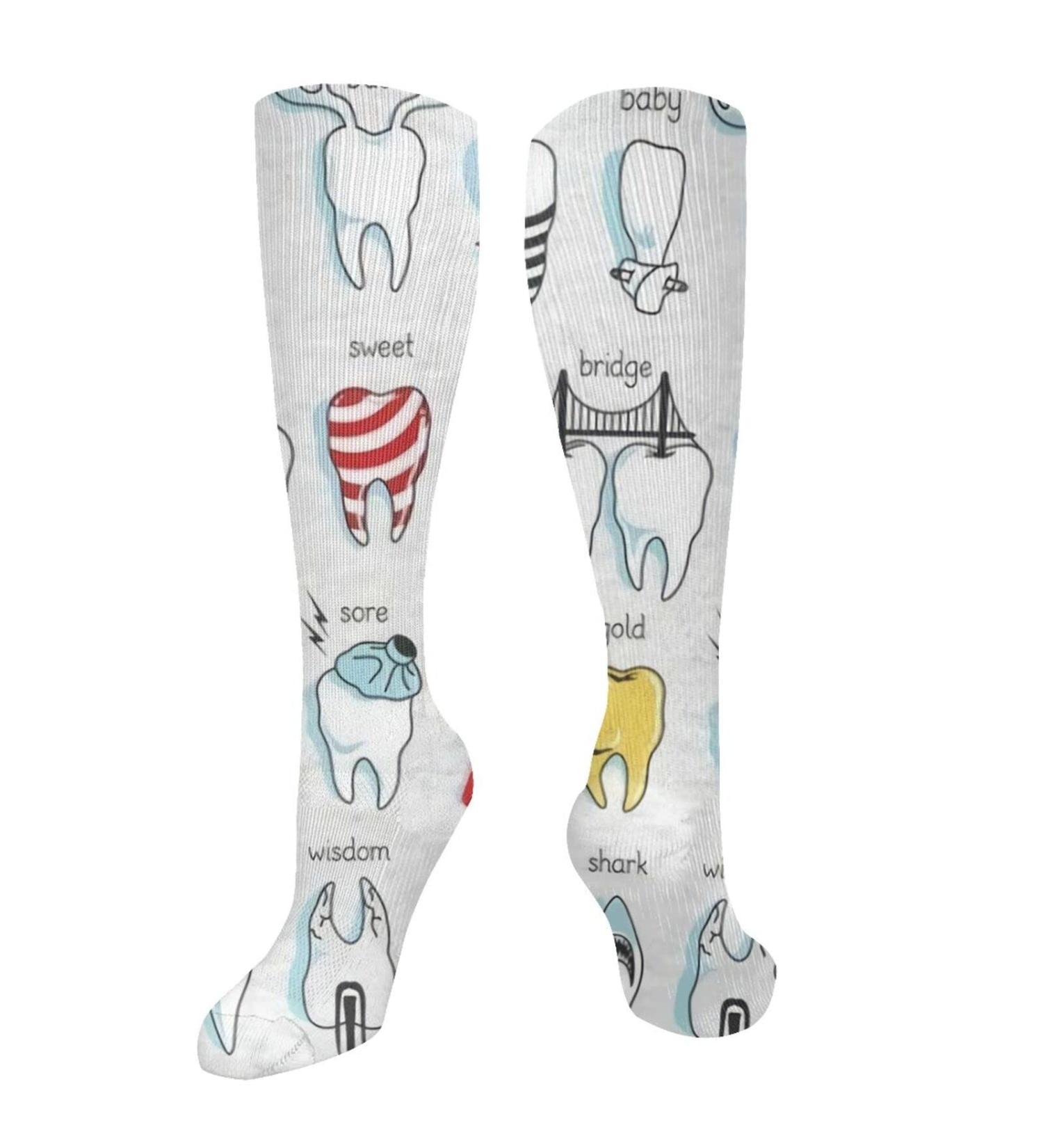 Tooth Compression Socks for Men & Women | 15-20 mmHg Support for Running & Cycling - Buy Online on GoSupps.com