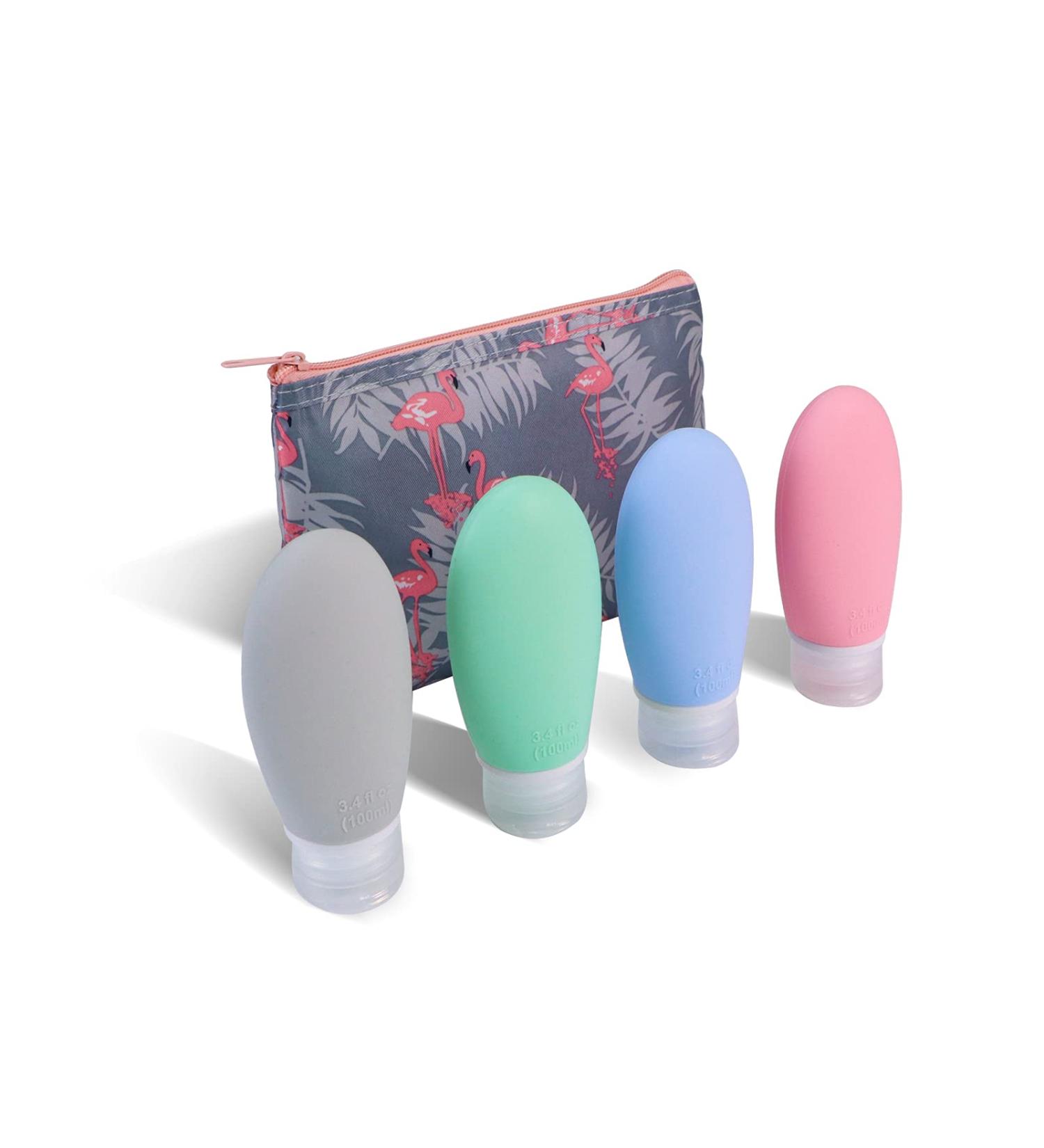 EXT-FAN TSA Approved Travel Bottles | Portable Refillable Squeeze Containers 3.4 OZ | Leak Proof Silicone Toiletries Kit for Liquid Body Soap (100 ML Mixcolor) - Buy Online on GoSupps.com