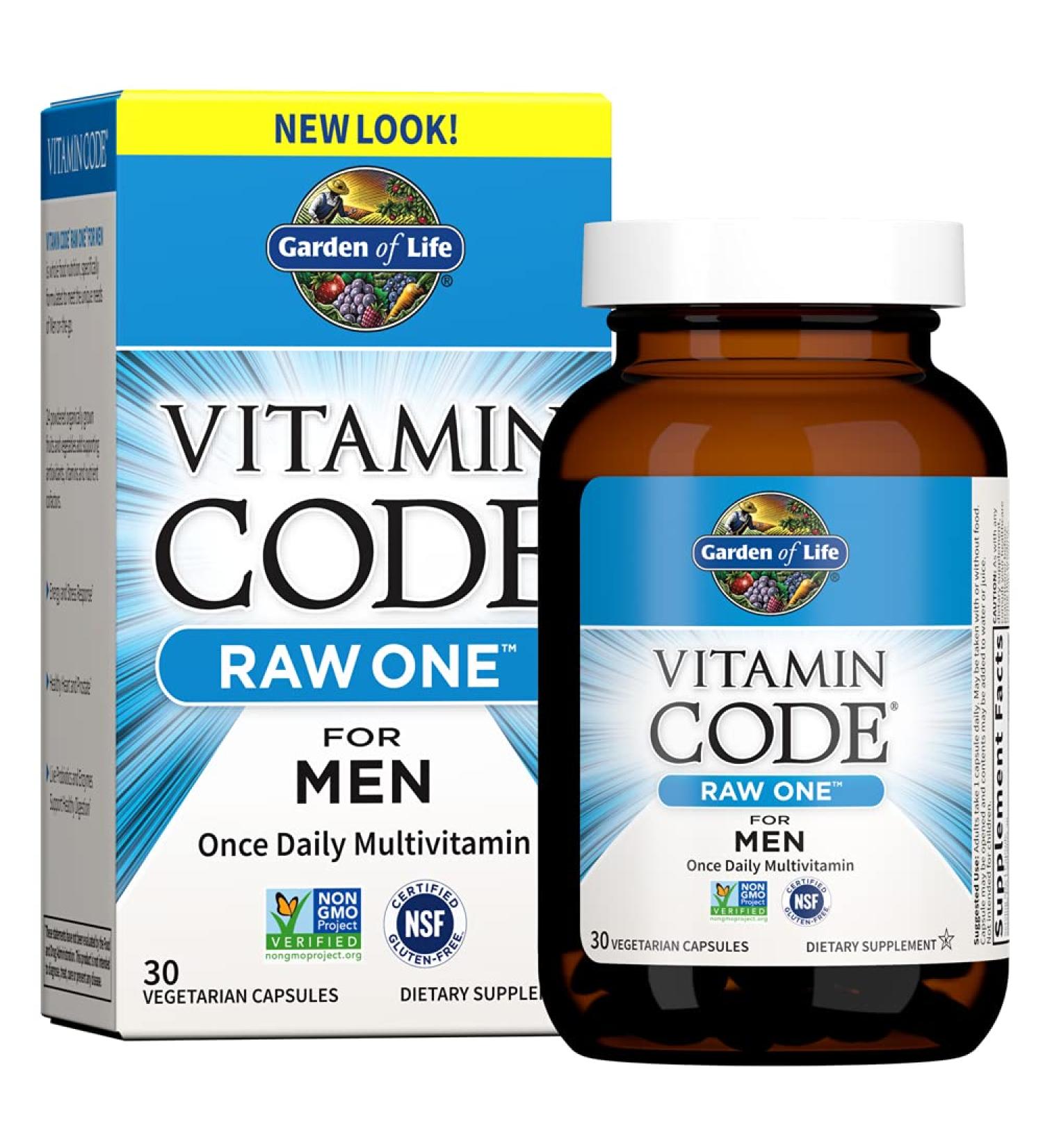 Garden of Life Vitamin Code Raw One for Men - Once Daily Multivitamin, 30 Vegetarian Capsules - Buy Online on GoSupps.com