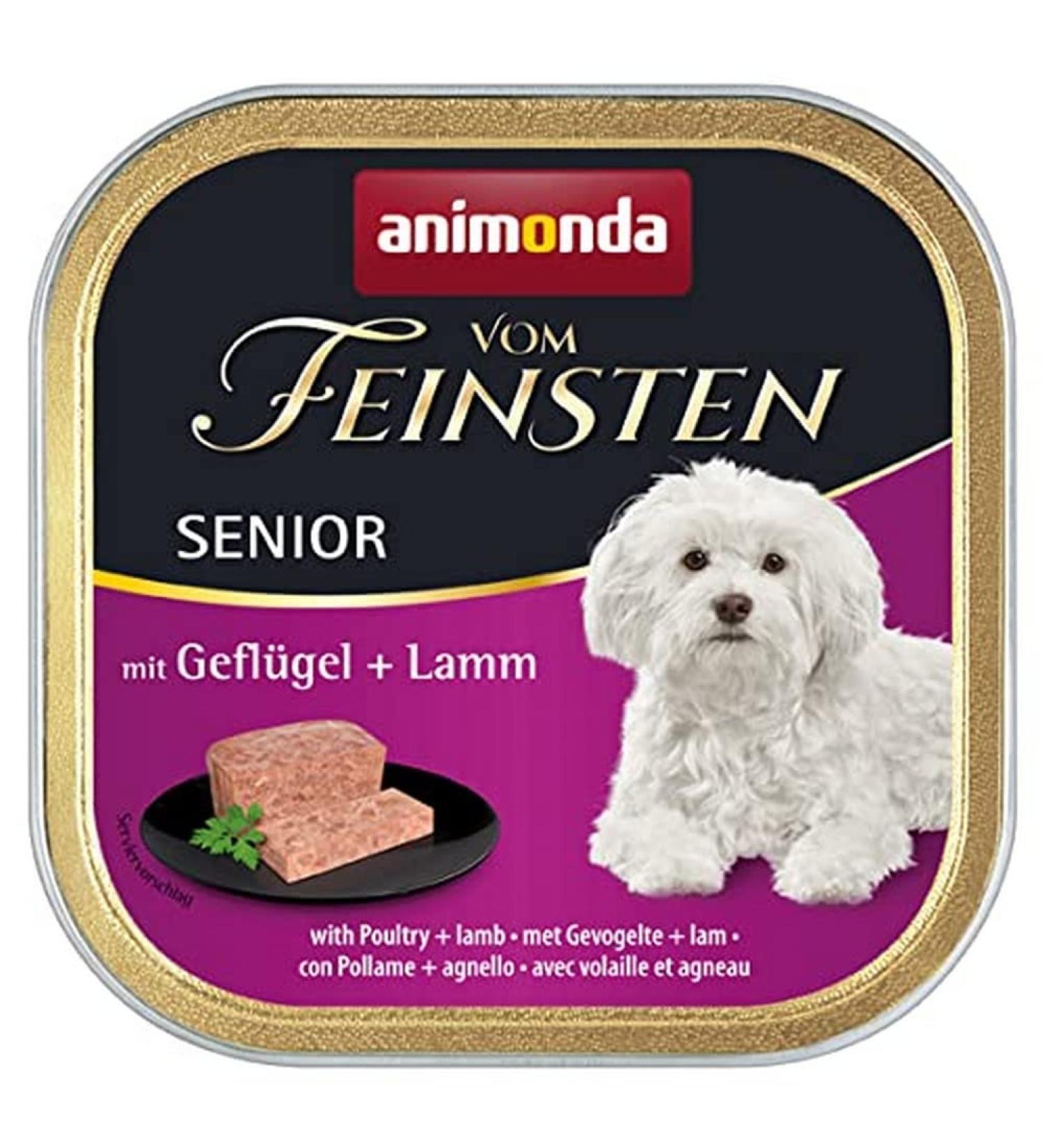 Animonda of the finest senior dog food wet food for older dogs from 7 years with poultry + lamb 22 x 150 g with poultry + lamb 1 piece (22 pack)