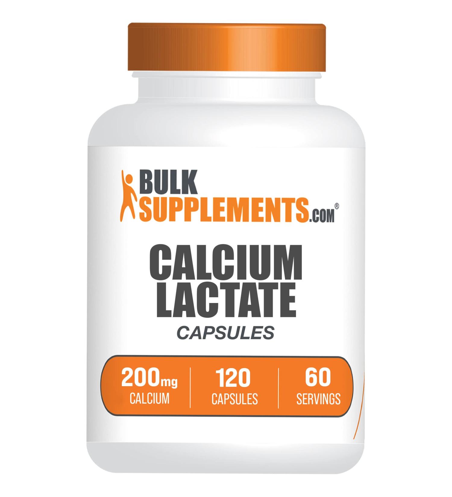 Calcium Lactate Capsules 200mg - 60-Day Supply (120 Capsules) | BulkSupplements.com - Buy Online on GoSupps.com