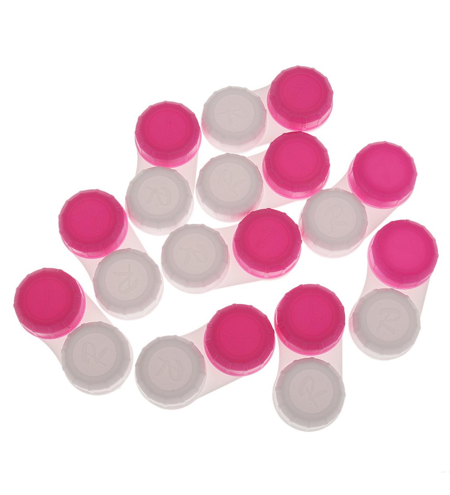 Contact Lens Case Double Boxes - Portable Travel Container (10 Pieces) - Rose Red - Durable & Compact for Easy Travel - Buy Online on GoSupps.com