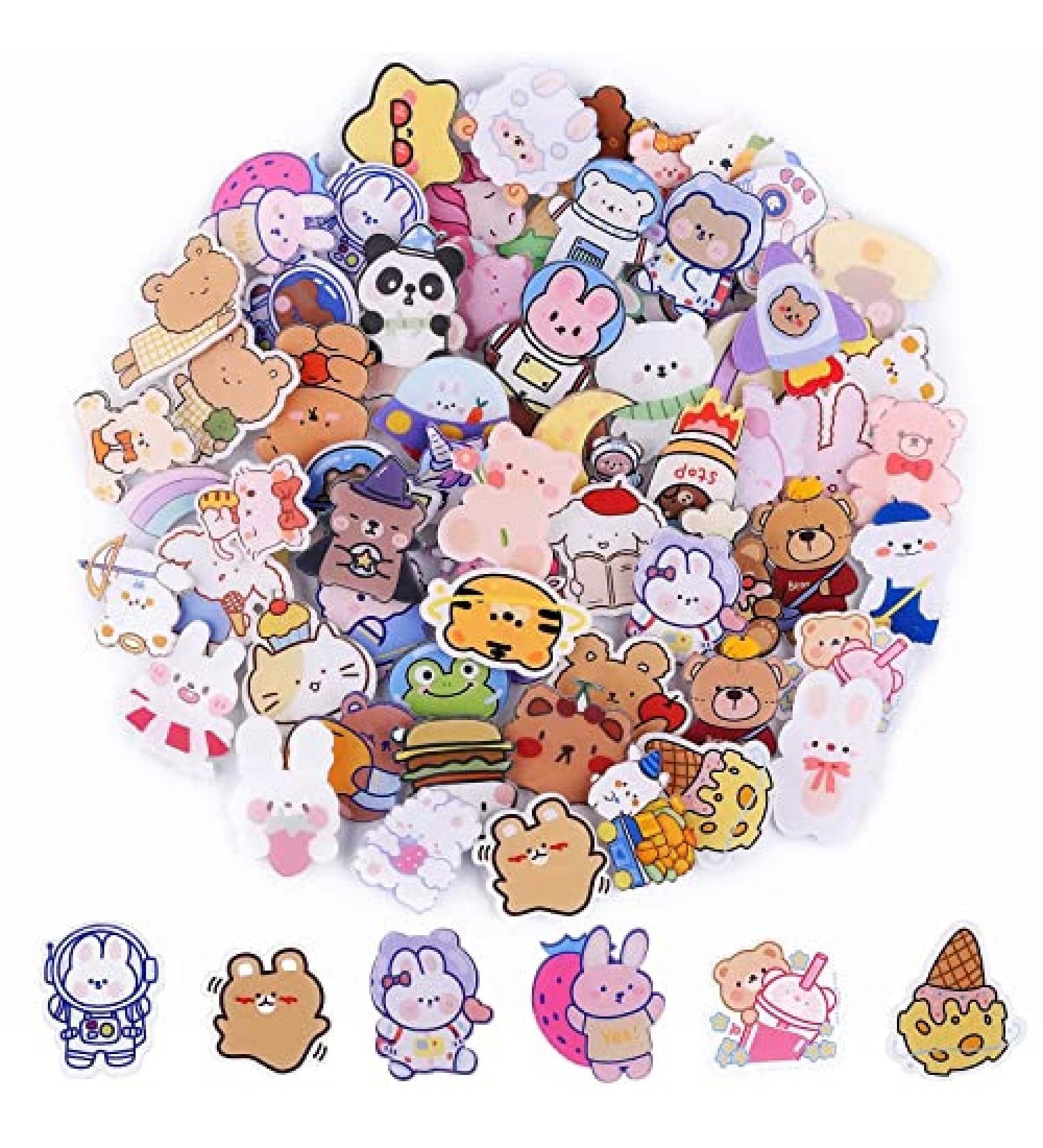 65PCS Cute Acrylic Brooch Pins Set - Aesthetic Kawaii Badges for Backpacks, Bags, Jackets - Sheep, Rabbit, Dog, Bear Cartoon Pins - Buy Online on GoSupps.com