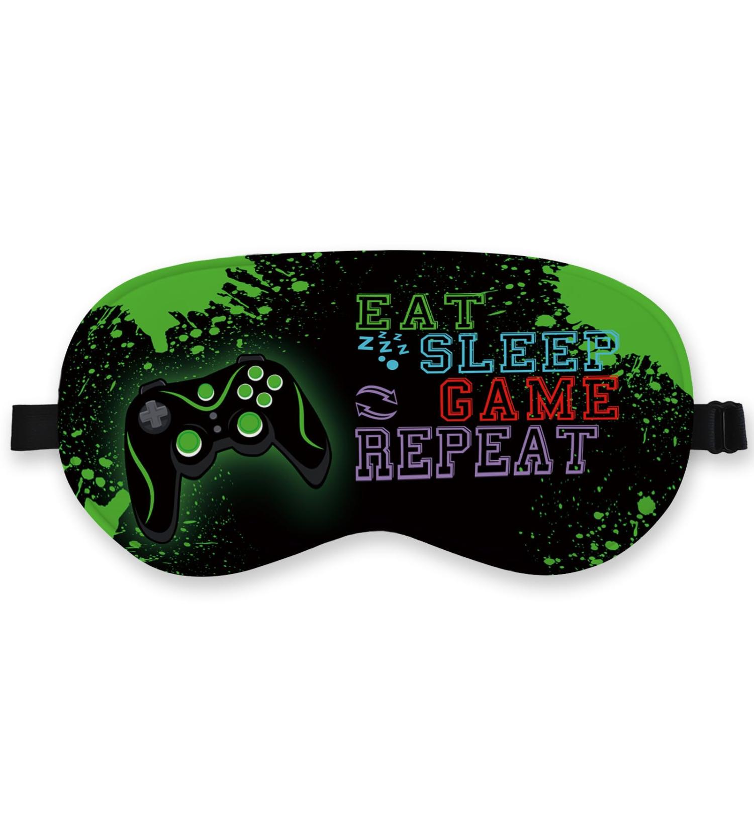 Buy Gamer Sleep Mask - Silk Eye Masks for Kids | Adjustable Black Satin Blindfolds for Sleep | Perfect for Game Enthusiasts - Buy Online on GoSupps.com