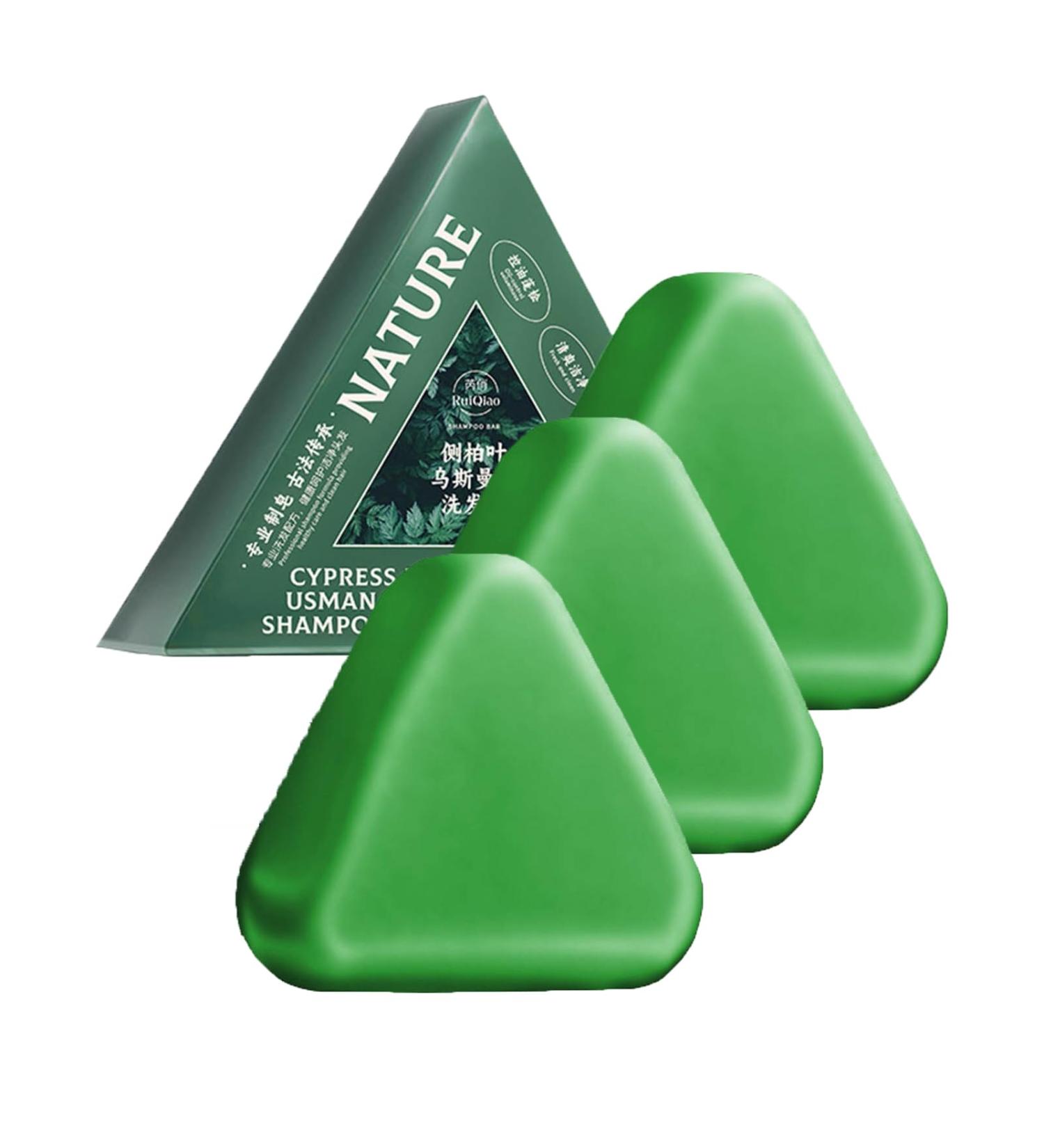  BAInuai Nature Set of 3 triangular shampoos Seven Green Solid Plant-Based Shampoo soothes and strengthens hair for men and women 120g - Buy Online on GoSupps.com