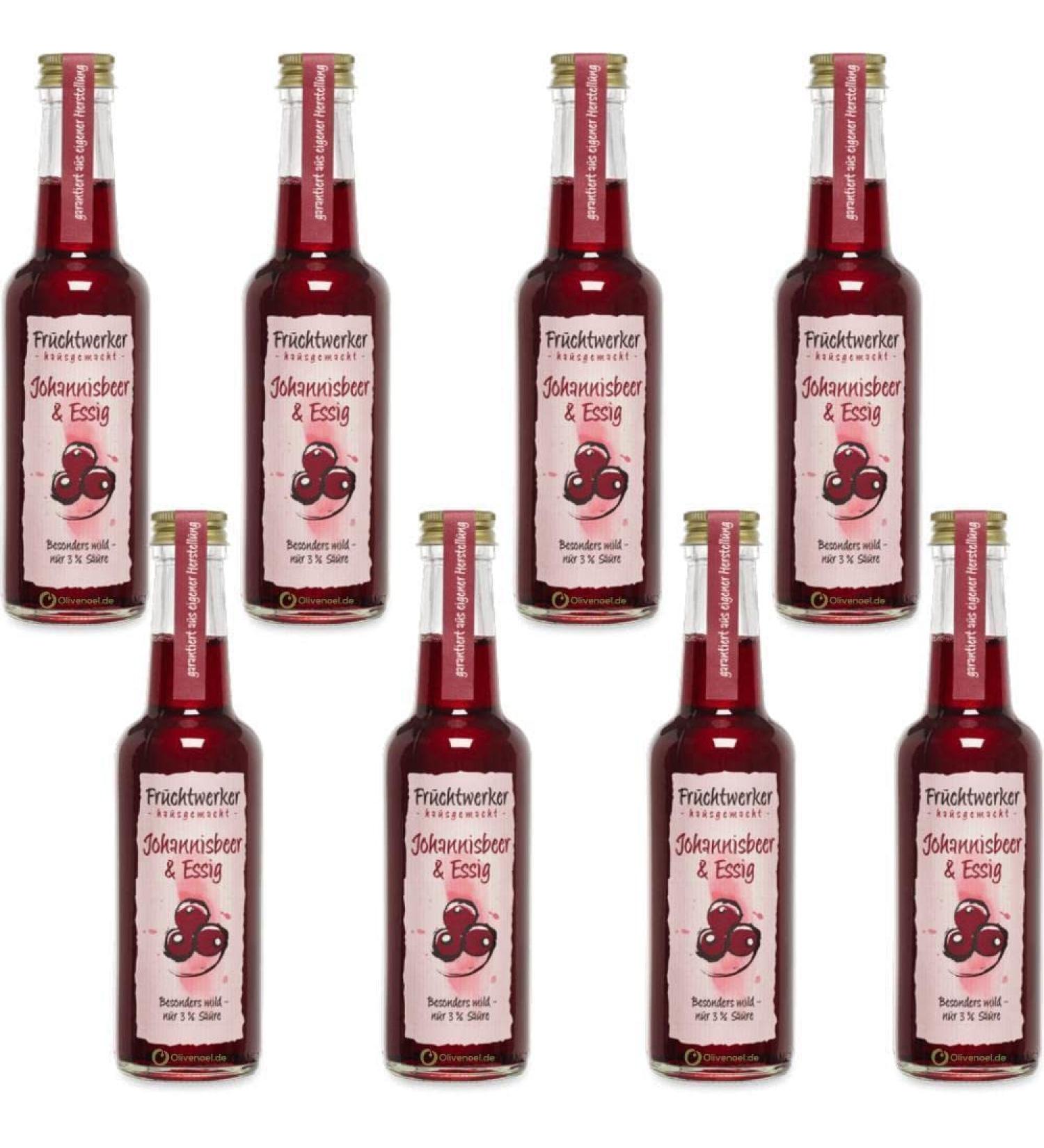 Fruchtwerker Fruit worker Johannis berries & vinegar With real fruit juice 8 x 250ml glass bottle - Buy Online on GoSupps.com