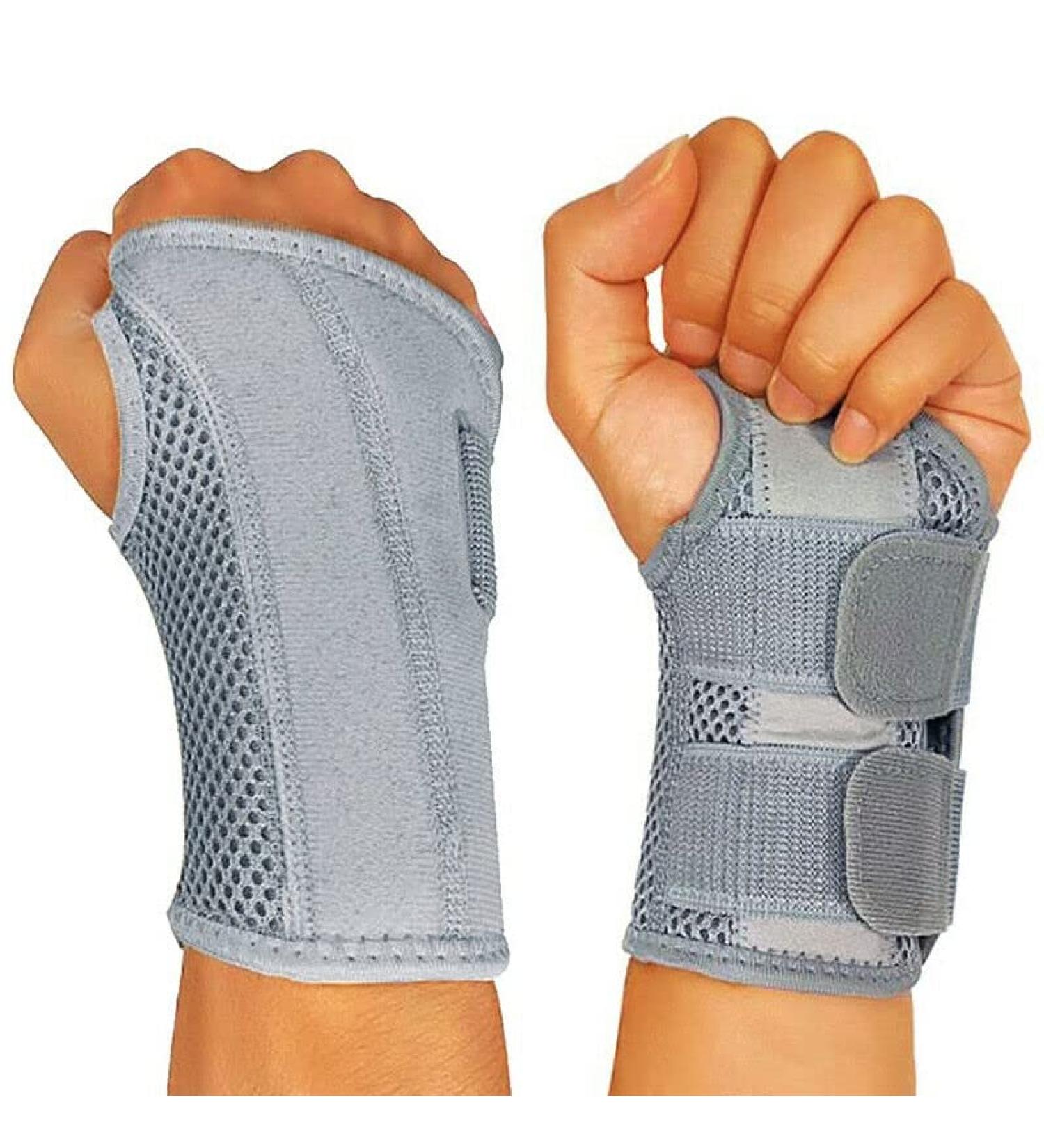 Left Wrist Brace for Carpal Tunnel | Adjustable Compression Sleeve for Pain Relief & Support | Suitable for Arthritis Tendonitis & Sports | Large/X-Large - Gray - Buy Online on GoSupps.com