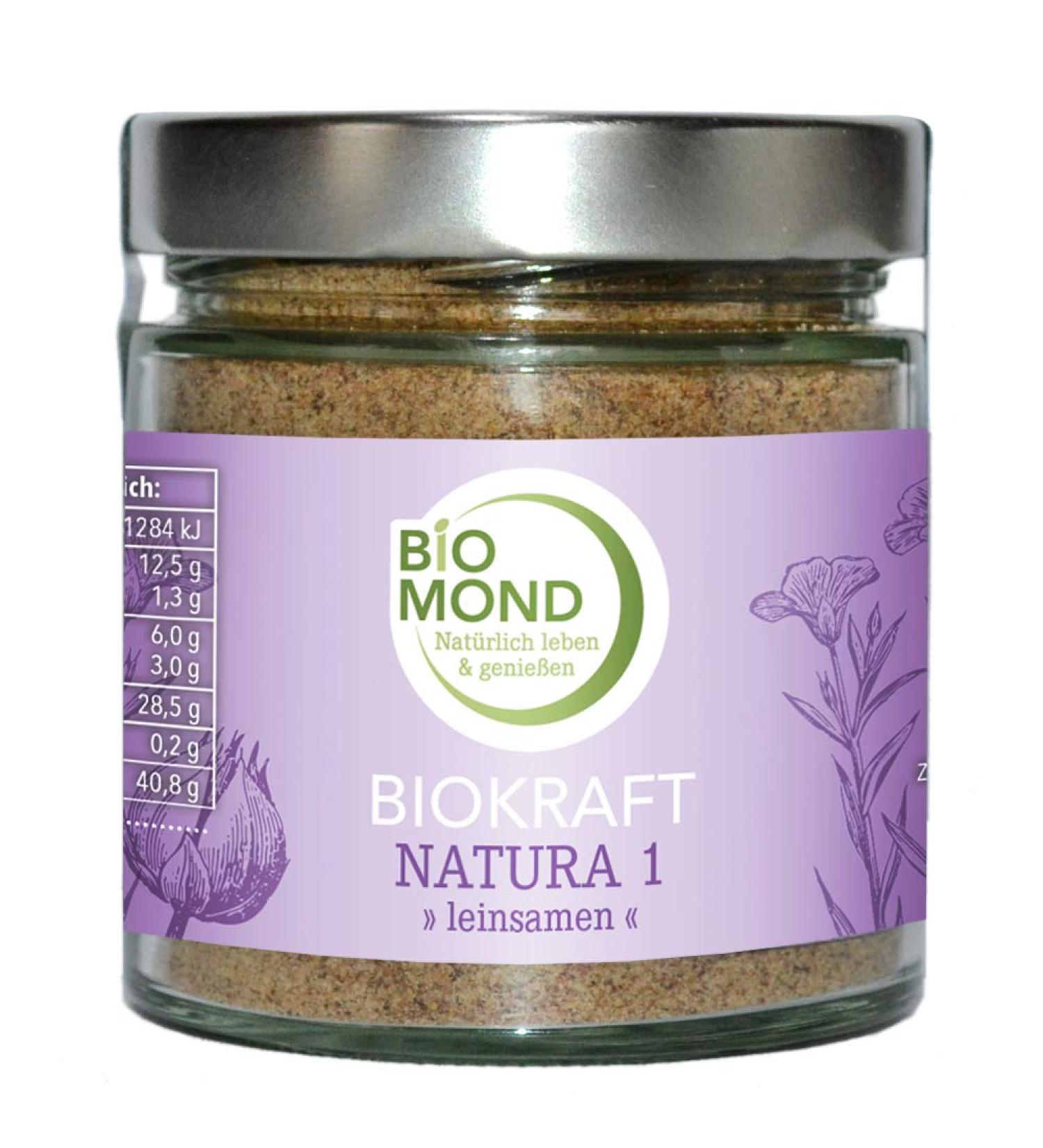 Buy Organic Linseed Protein Powder - Biokraft Natura No. 1 | 200g - Vegan Gluten-Free Raw Food Quality | Daily Fresh by BIOMOND - Buy Online on GoSupps.com