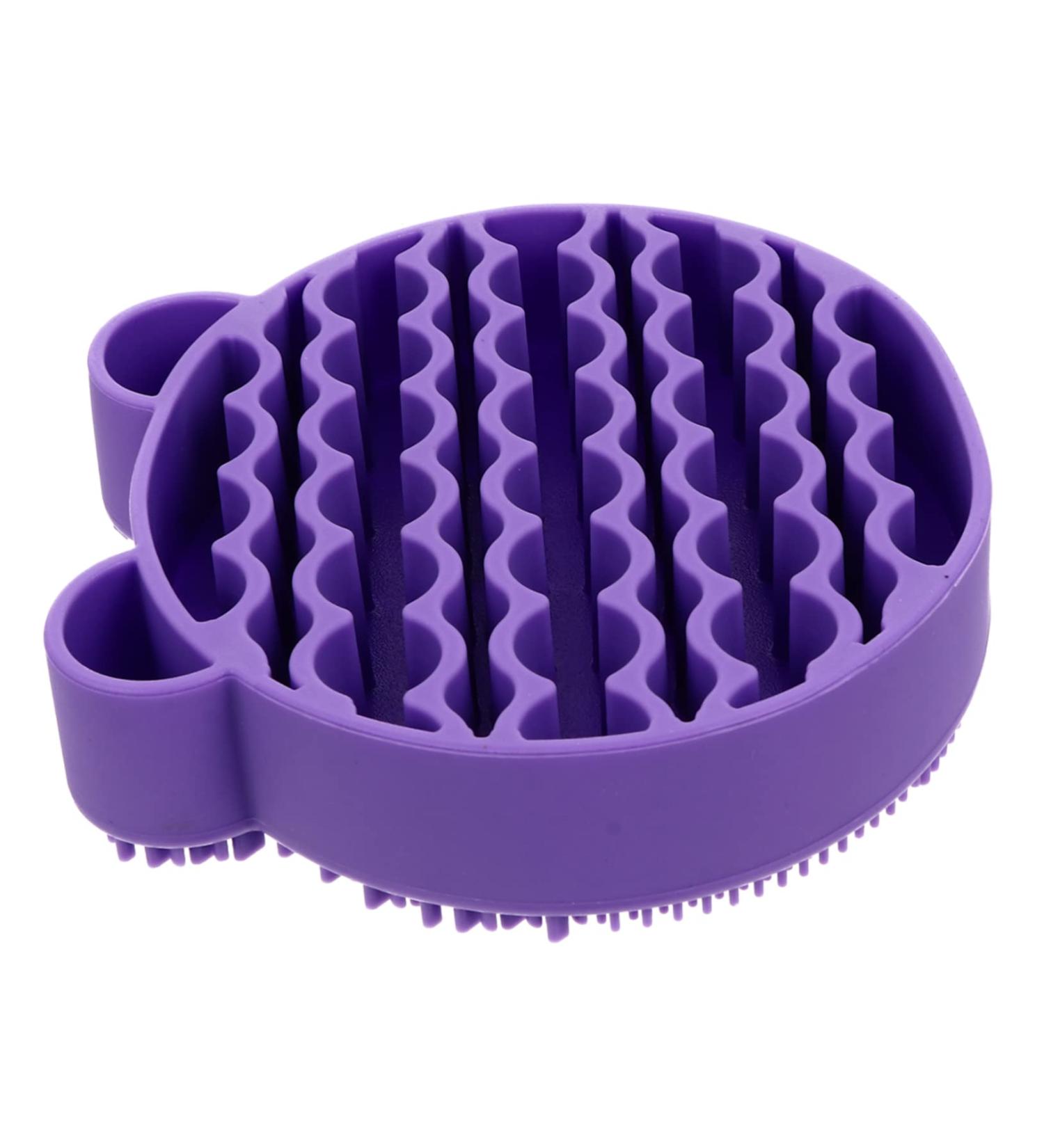 DOITOOL 2 1 Makeup Brush Cleaning Pad Cosmetic Brush Cleaning Mat Silicone Makeup Brush Cleaner Mat Silicone Brush Cleaner Brush Scrubber Mat 2 in Drying Rack Portable Purple Silica Gel 11X10cm Purple - Buy Online on GoSupps.com