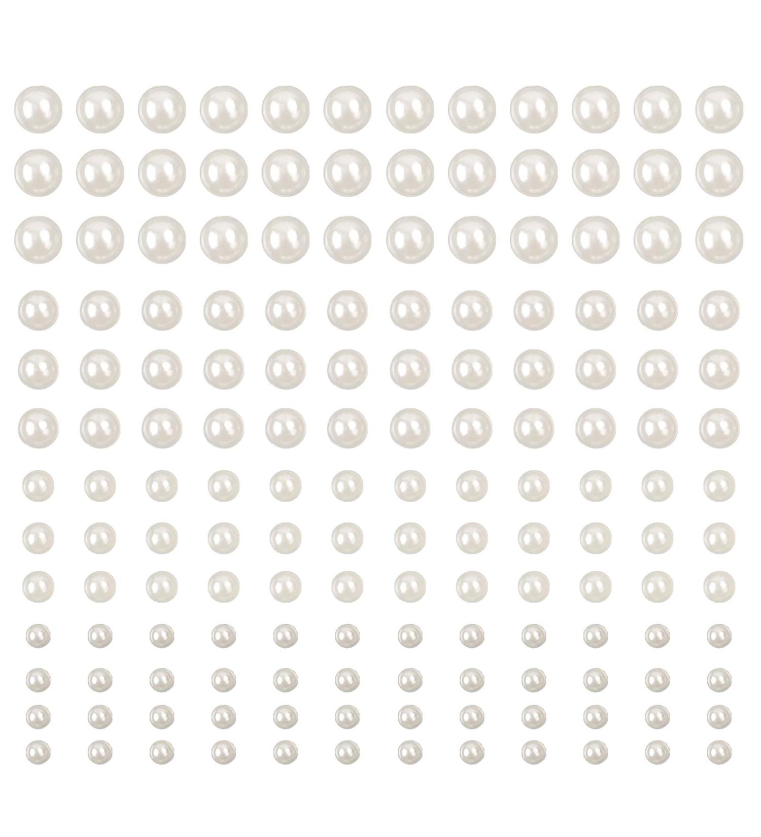Self Adhesive White Pearl Stickers - 990 Pcs for Makeup, Nail Art, Crafts | 3mm/4mm/5mm/6mm - Buy Online on GoSupps.com