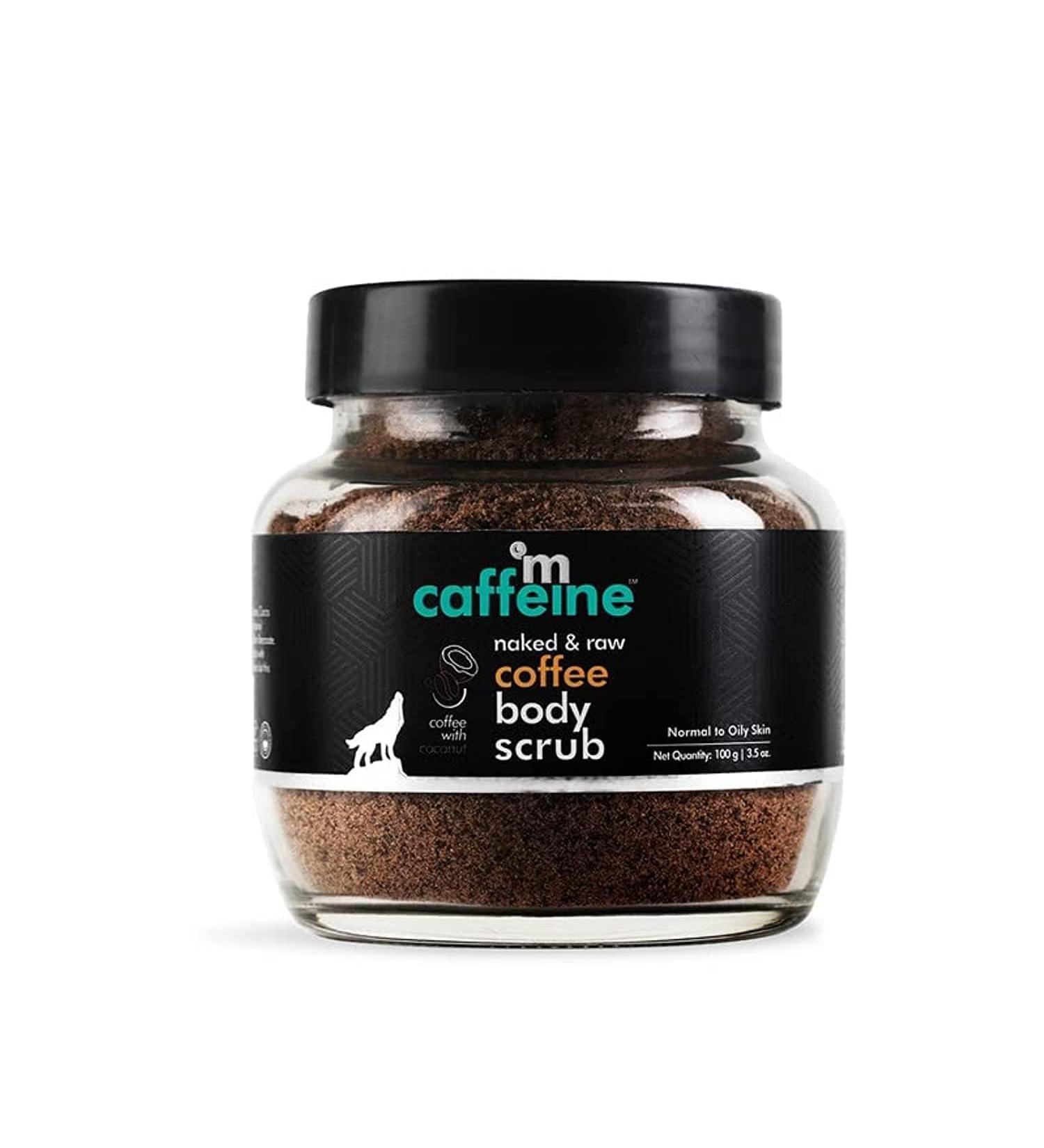 Exfoliating Coffee Body Scrub for Tan Removal | m_caffeine De-Tan Bathing Scrub with Coconut Oil for Soft Skin | 100g for Men & Women - Buy Online on GoSupps.com