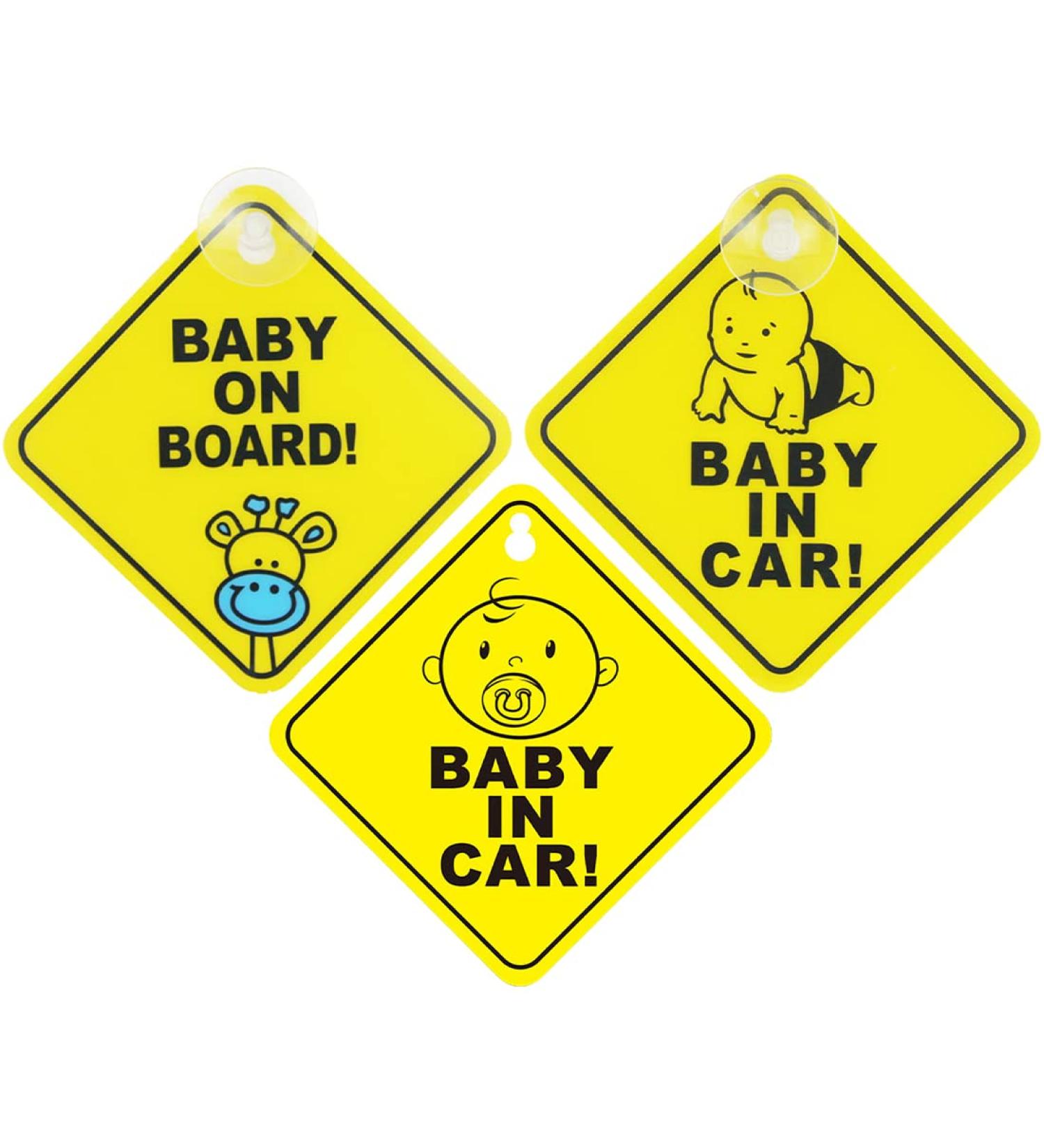 Xpex Waterproof Baby On Board Car Stickers - 3 Piece Set | Suction Cup Warning Shield for Baby Safety - Buy Online on GoSupps.com