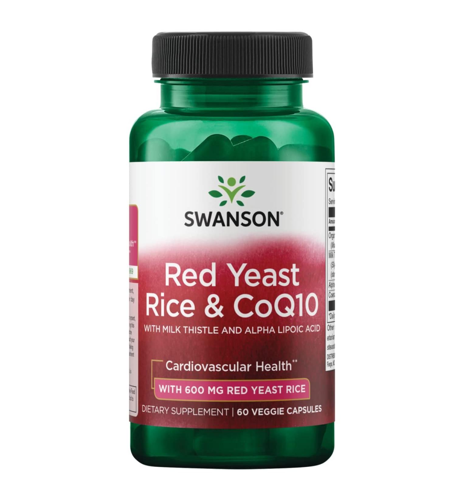 Swanson Red Yeast Rice & CoQ10 with Milk Thistle - 60 Veg Capsules - Buy Online on GoSupps.com