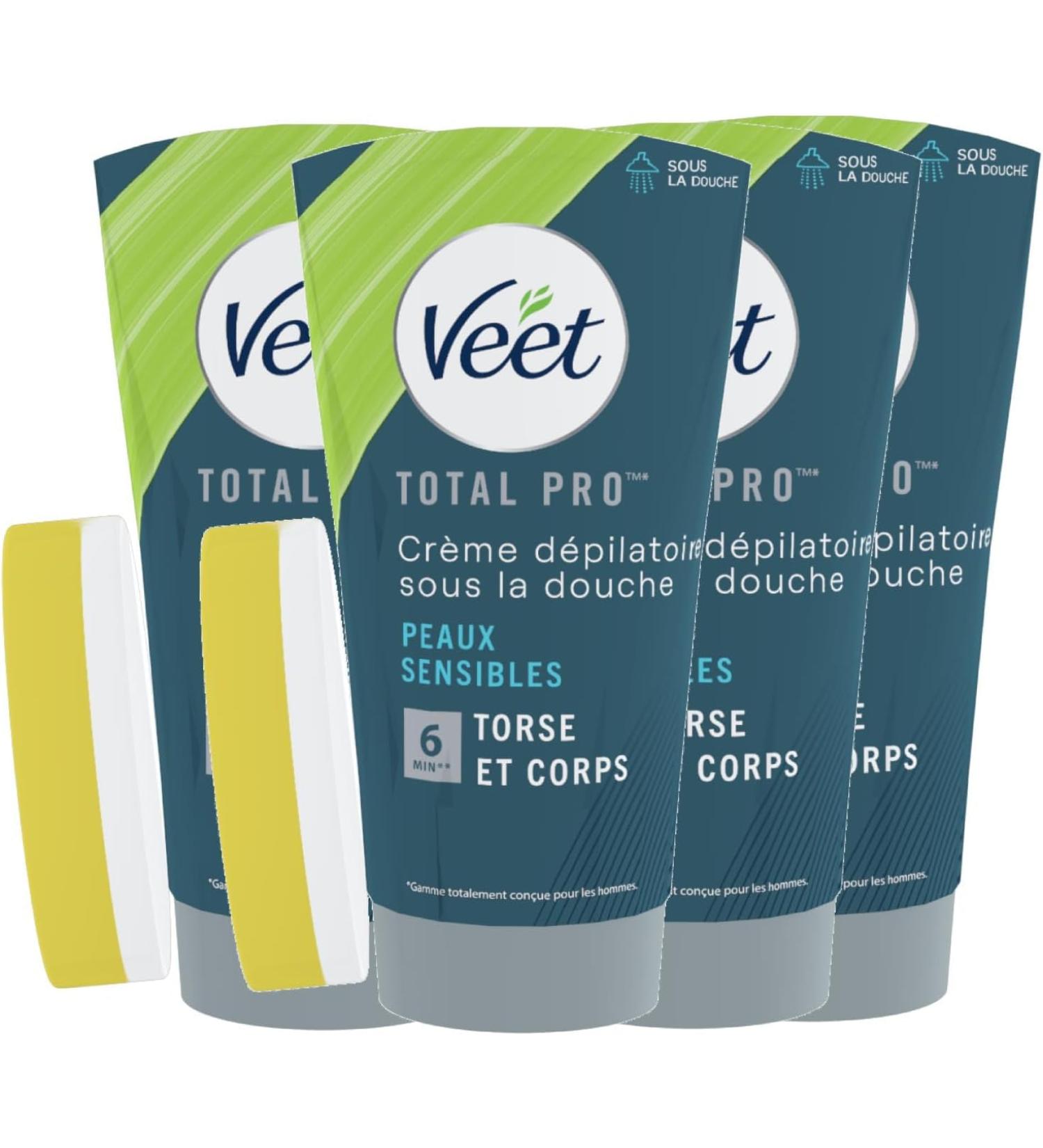 VEET Men 4 hair removal creams for men in the shower for sensitive skin 4 x 150 ml 150 ml Lot of 4 - Buy Online on GoSupps.com