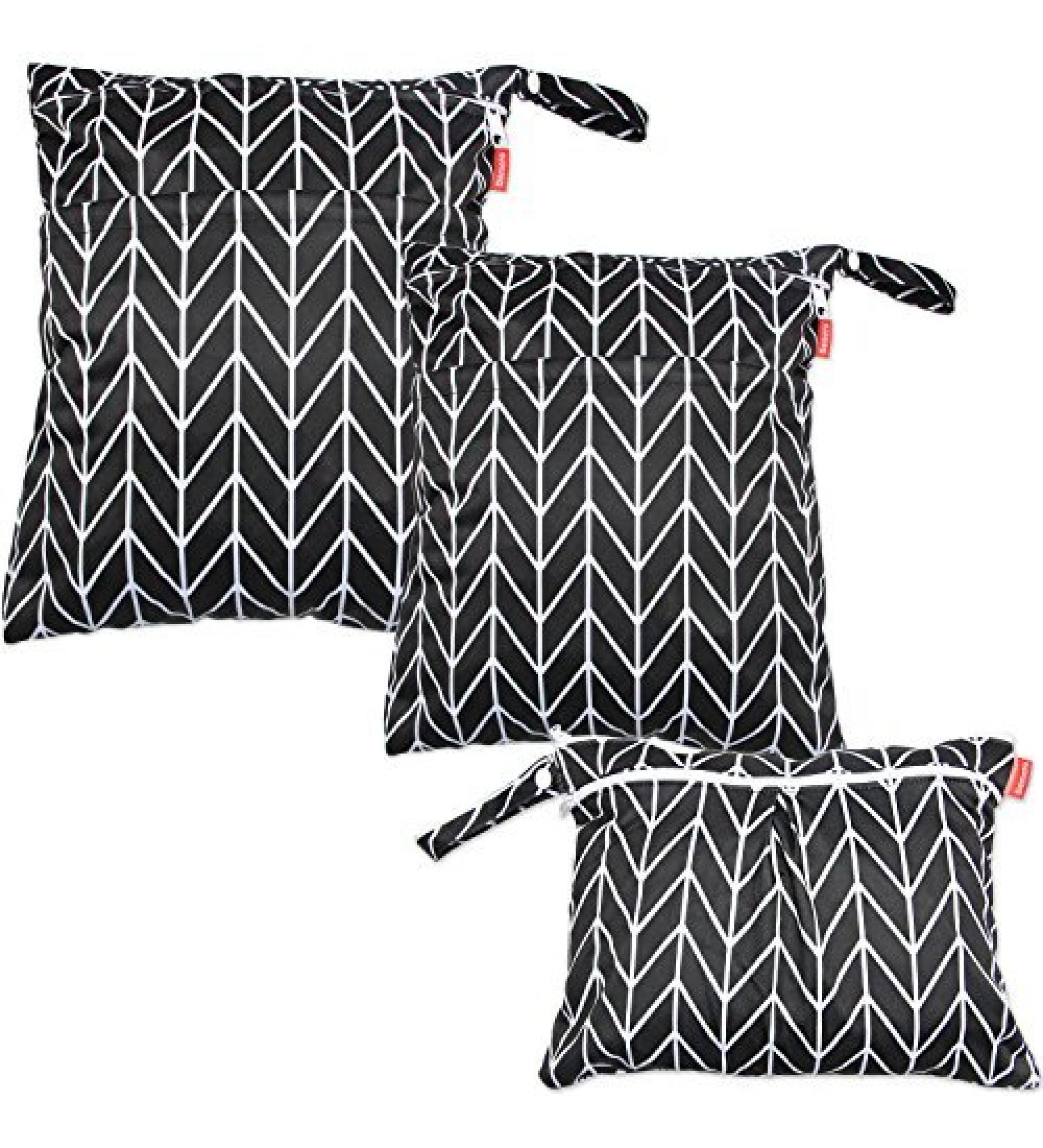 Damero 3pcs Diaper Bag Set Black Arrow | Reusable Wetbag & Wipes Organizer for Travel & Baby Care - Buy Online on GoSupps.com