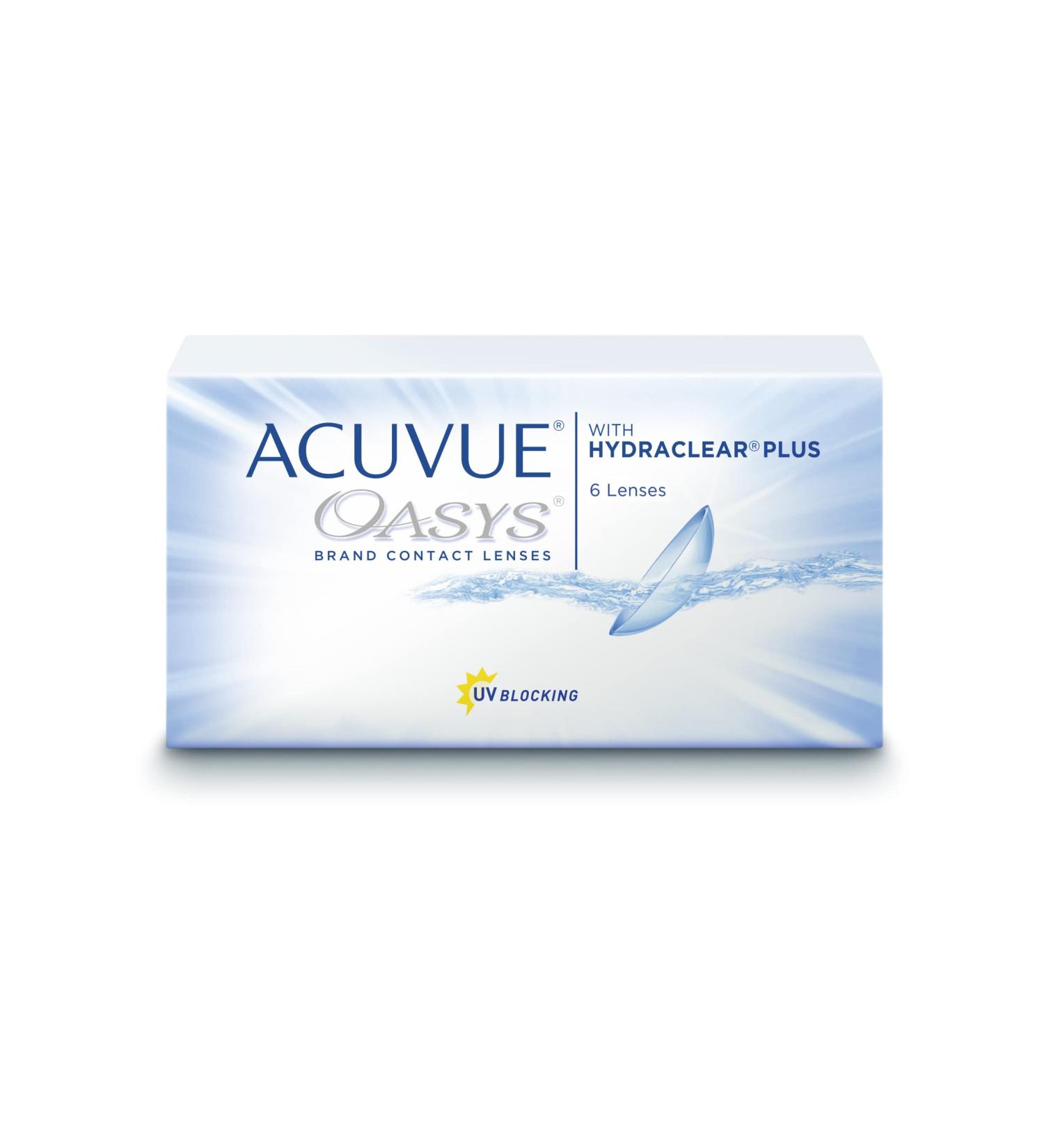 Acuvue Oasys contact lenses-2-week lenses for day and night with 4.25 DPT and BC 8.4-UV protection drying protection & extremely comfortable wearing-6 lenses