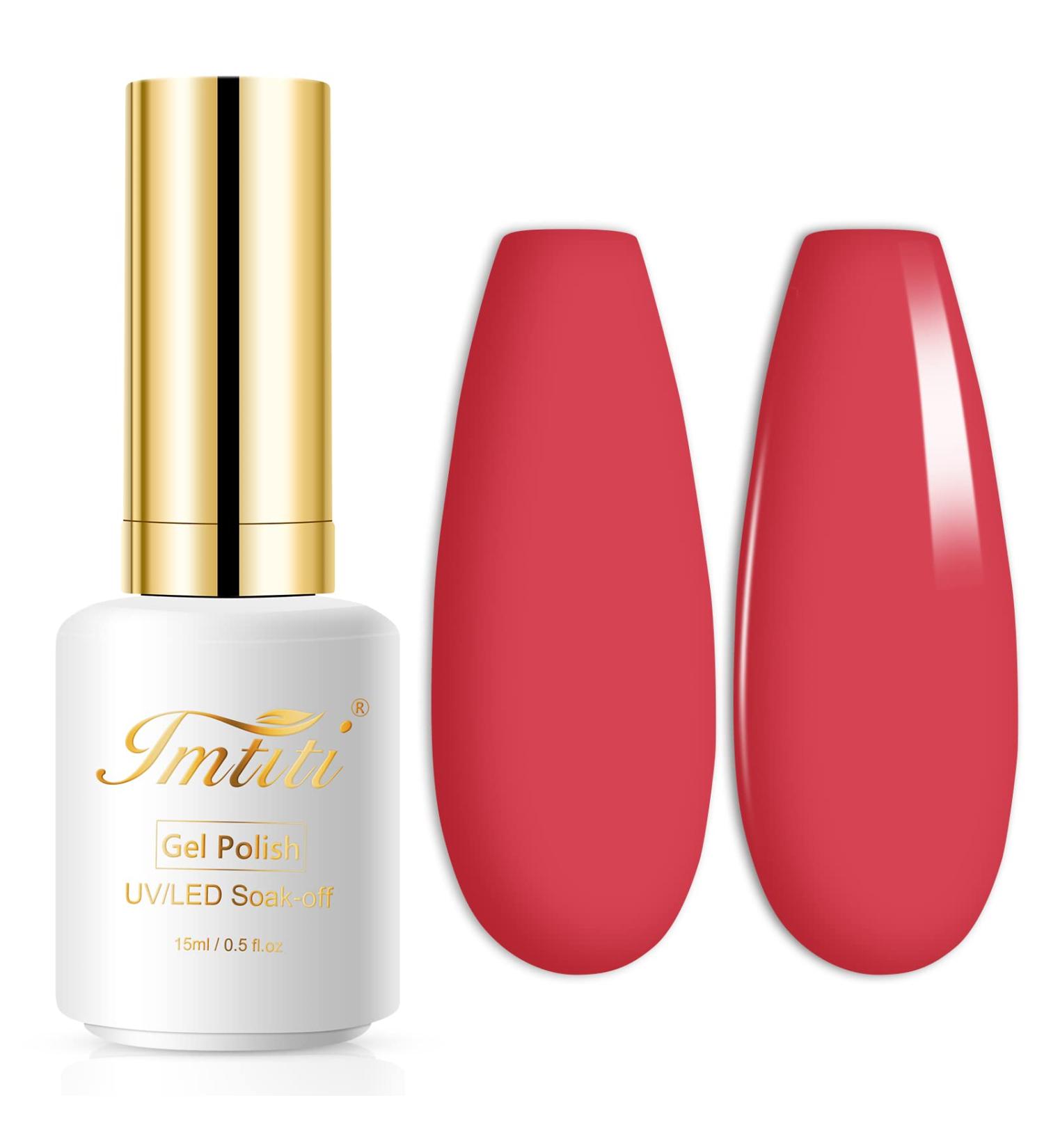 Imtiti Red Gel Nail Polish 1 Piece 0.5 fl oz Bright Coral Red Gel Nail Polish Colour Soak Off Gel Polish Nail Art Manicure Salon DIY Nail Lamp Gel Nail Design Christmas Decoration - Buy Online on GoSupps.com