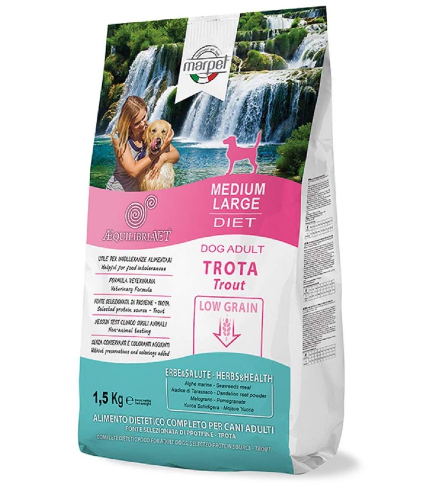 MARPET Equilibria Low Grain Dog Food, 100% Trout, 1.5 kg