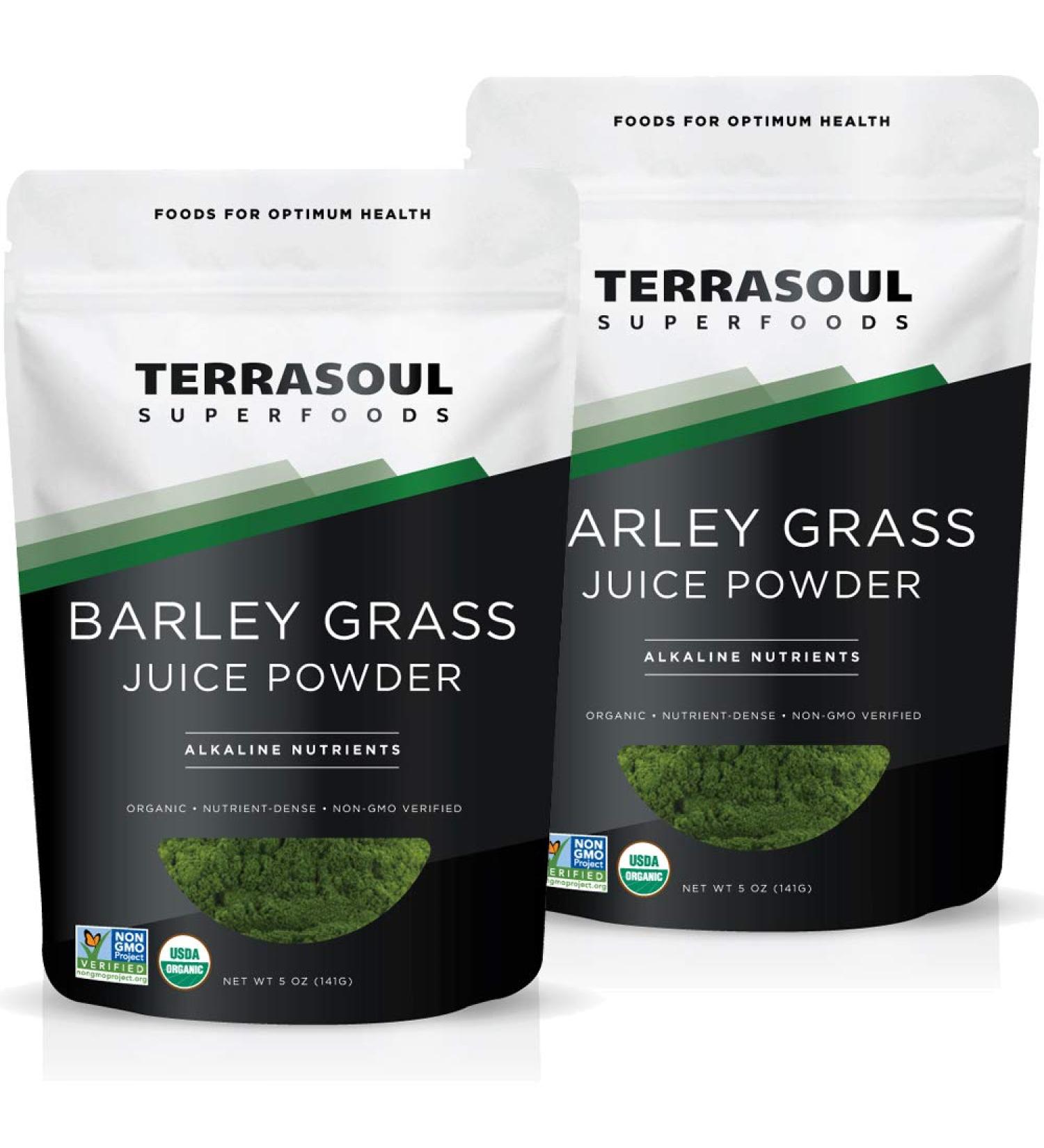 Terrasoul Superfoods Organic Barley Grass Juice Powder 10 oz - USA Grown | Concentrated Juice | Superior Quality - Buy Online on GoSupps.com