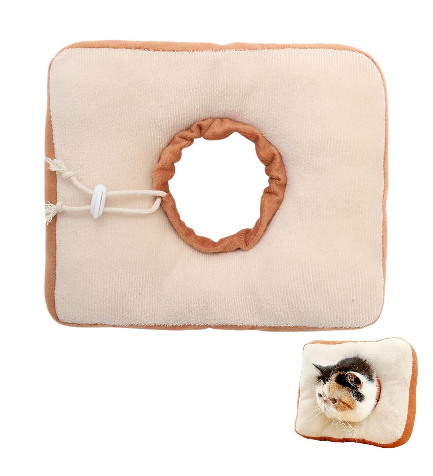 1 Piece Of Toast Cat Collar Cute Pet Collar Adjustable Cat Cone Collar Cat Wound Anti-Licking Cervical Spine Protection Collar Suitable For Cervical Spine Protection And Postoperative Recovery - Buy Online on GoSupps.com