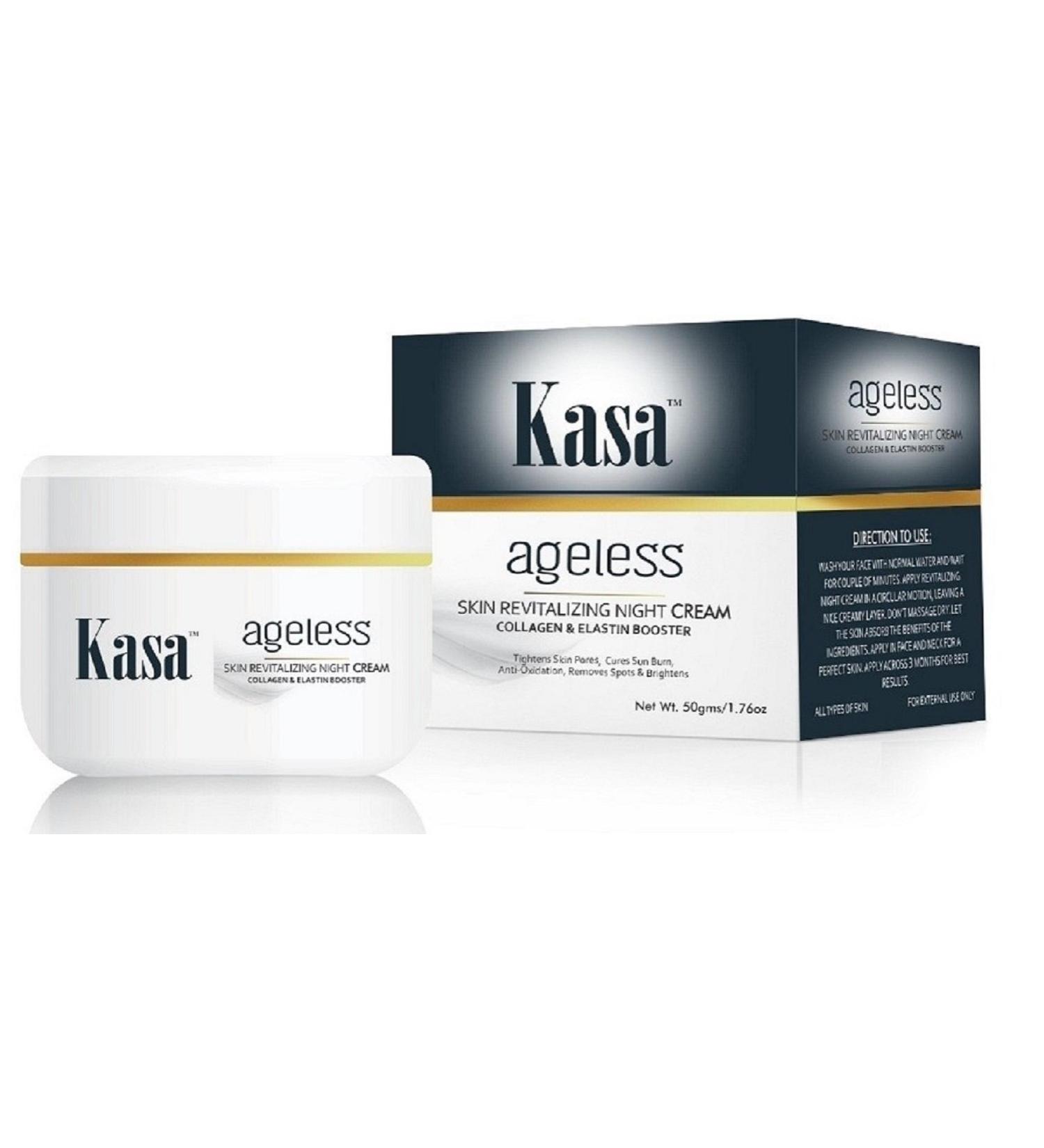KASA Anti-Wrinkle Night Cream with Collagen & Elastin Booster | 50g - Rejuvenate Your Skin Internationally - Buy Online on GoSupps.com