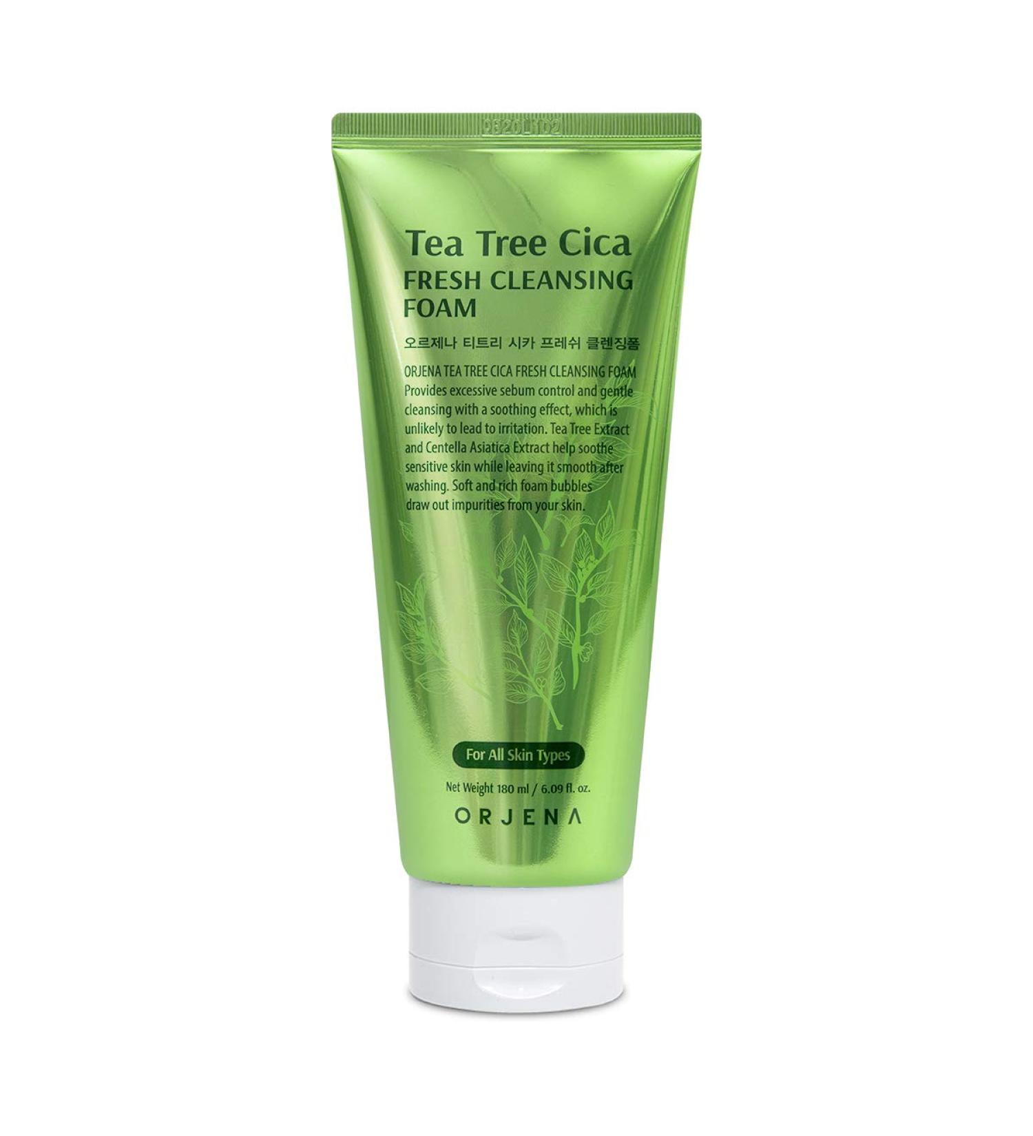ORJENA Fresh Tea Tree Facial Cleansing Foam - For All Skin Types 180ml Net Wt - Buy Online on GoSupps.com
