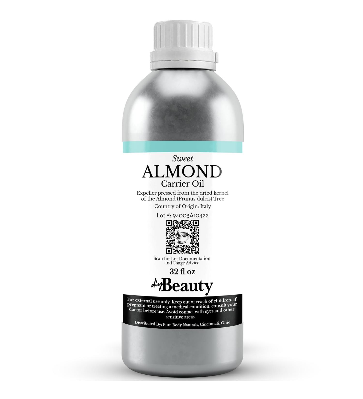 Bulk Sweet Almond Oil - 32 Fl Oz Large Size Bottle Cold Pressed 100% Pure - Moisturizer for Skin Hair Body Carrier Oil for Massage Oils 32 Fl Oz (Pack of 1) - Buy Online on GoSupps.com
