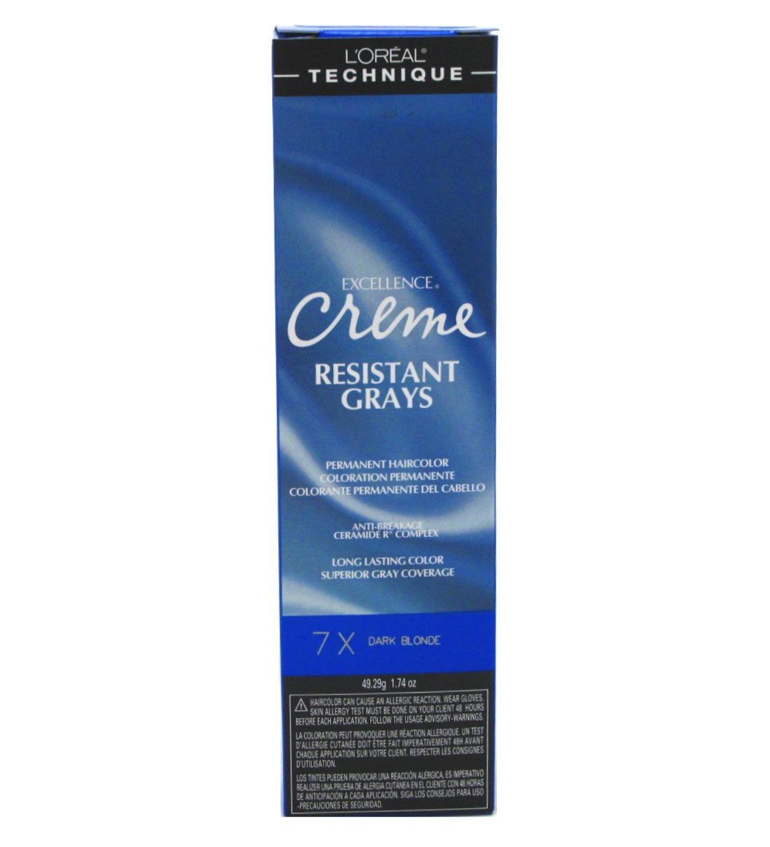 L'Oreal Excel Creme Resist #7X Dark Blonde Hair Color - 6 Pack | 1.74 oz (51ml) | International Shipping Available - Buy Online on GoSupps.com