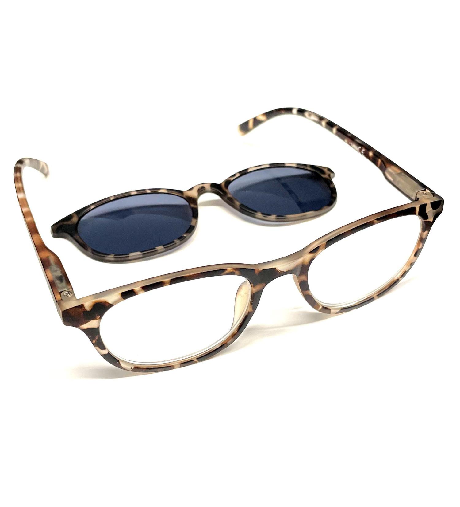 Vossbach Reading Glasses with Sun Clip & Case - Stylish Visual Aid for Men & Women | Sun Protection | 2.0-3.0 Diopters - Buy Online on GoSupps.com