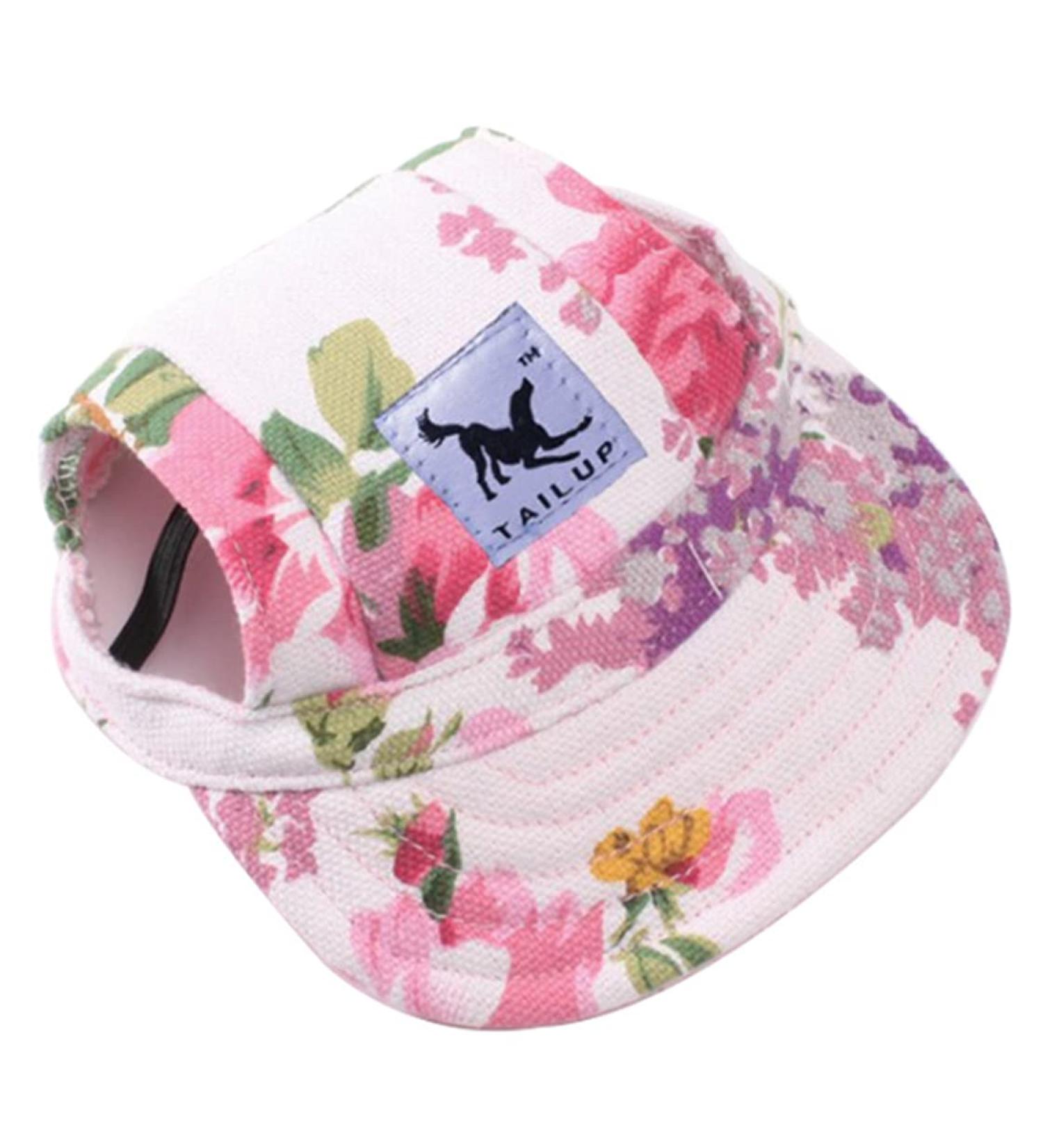 Itoda Baseball Cap for Small Dogs - Adjustable Sun Protection Hat with Ear Holes - Stylish Summer Pet Cap with Colorful Flowers - Buy Online on GoSupps.com