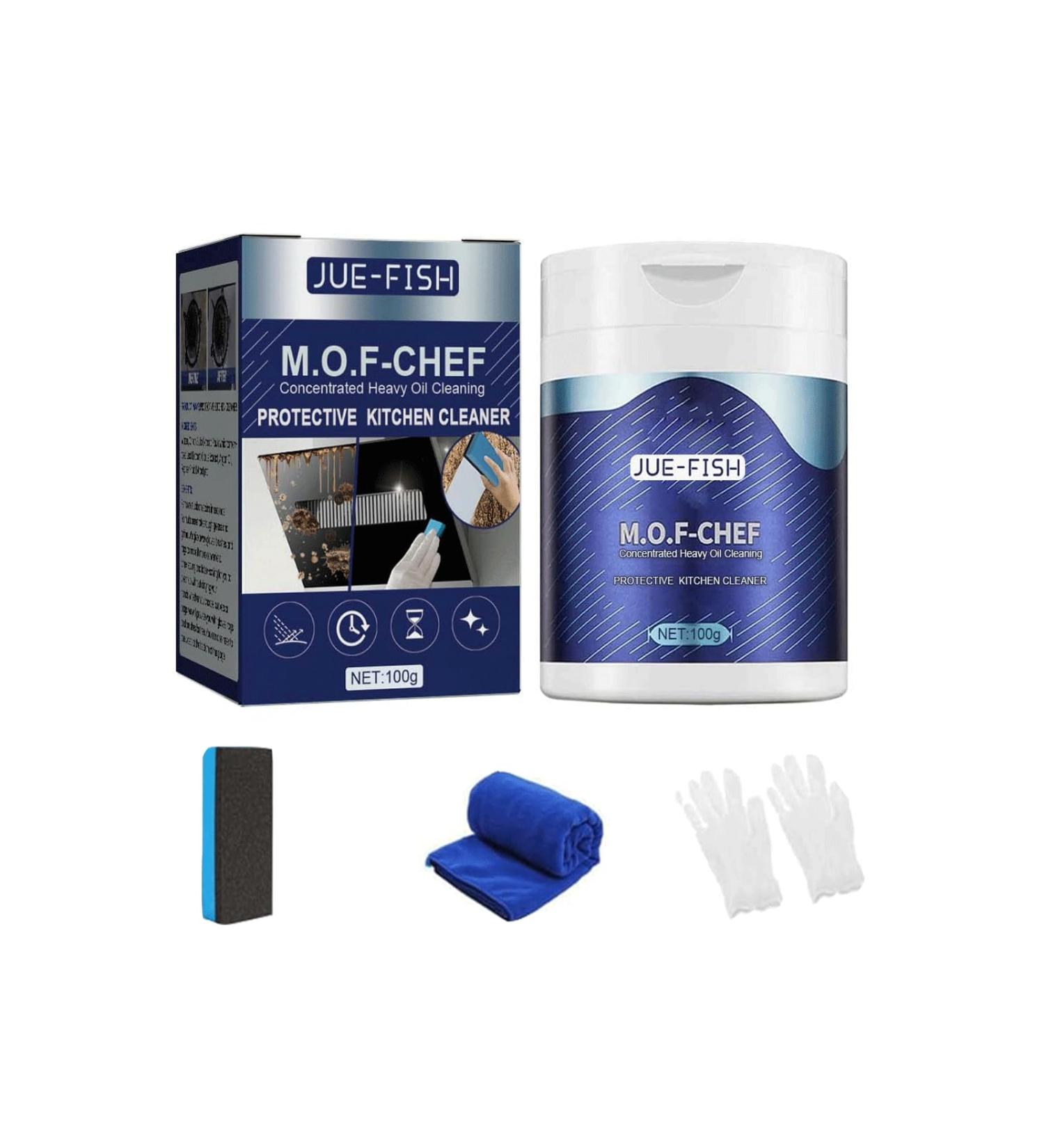 Mof Chef Cleaning Powder Heavy Duty Degreaser Cleaner Mof Chef Protective Kitchen Cleaner Mof Chef Powder All Purpose Cleaner Powder Stubborn Grease & Grime Remover Clean Range Hood And Stove (100g) 1 g (Pack of 1) - Buy Online on GoSupps.com